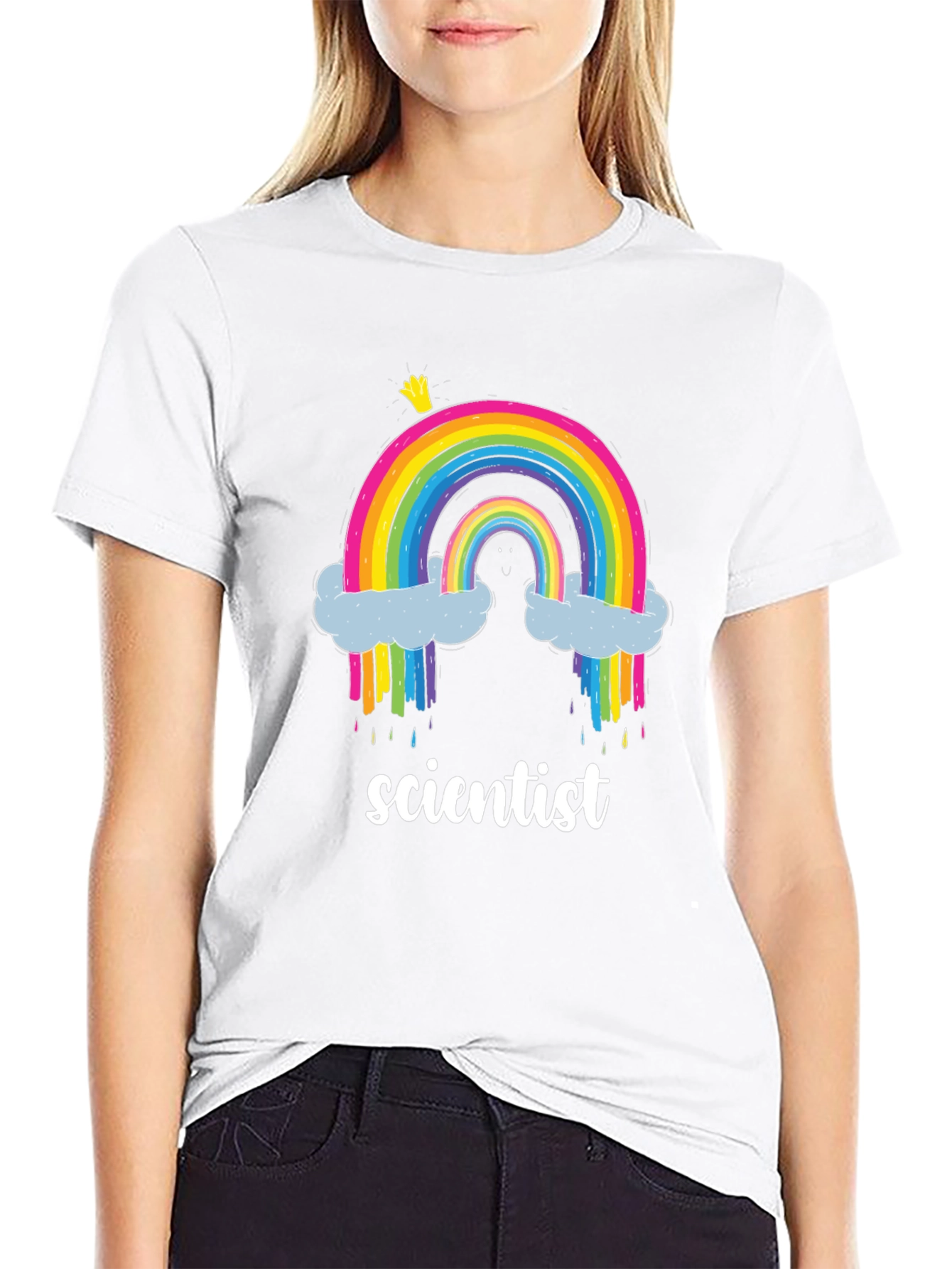 Black Scientist Rainbow Graphic T-Shirt view 9