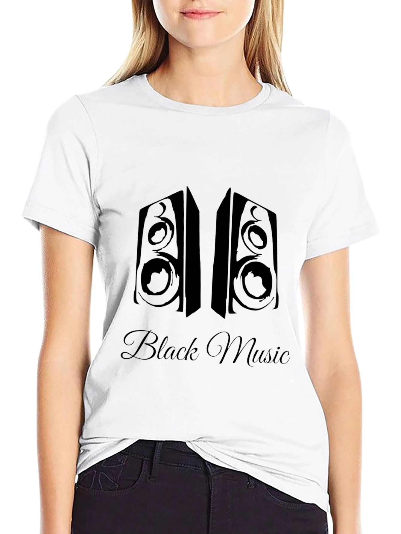 Black Black Music Speaker T-Shirt - Stylish Graphic Tee view 9