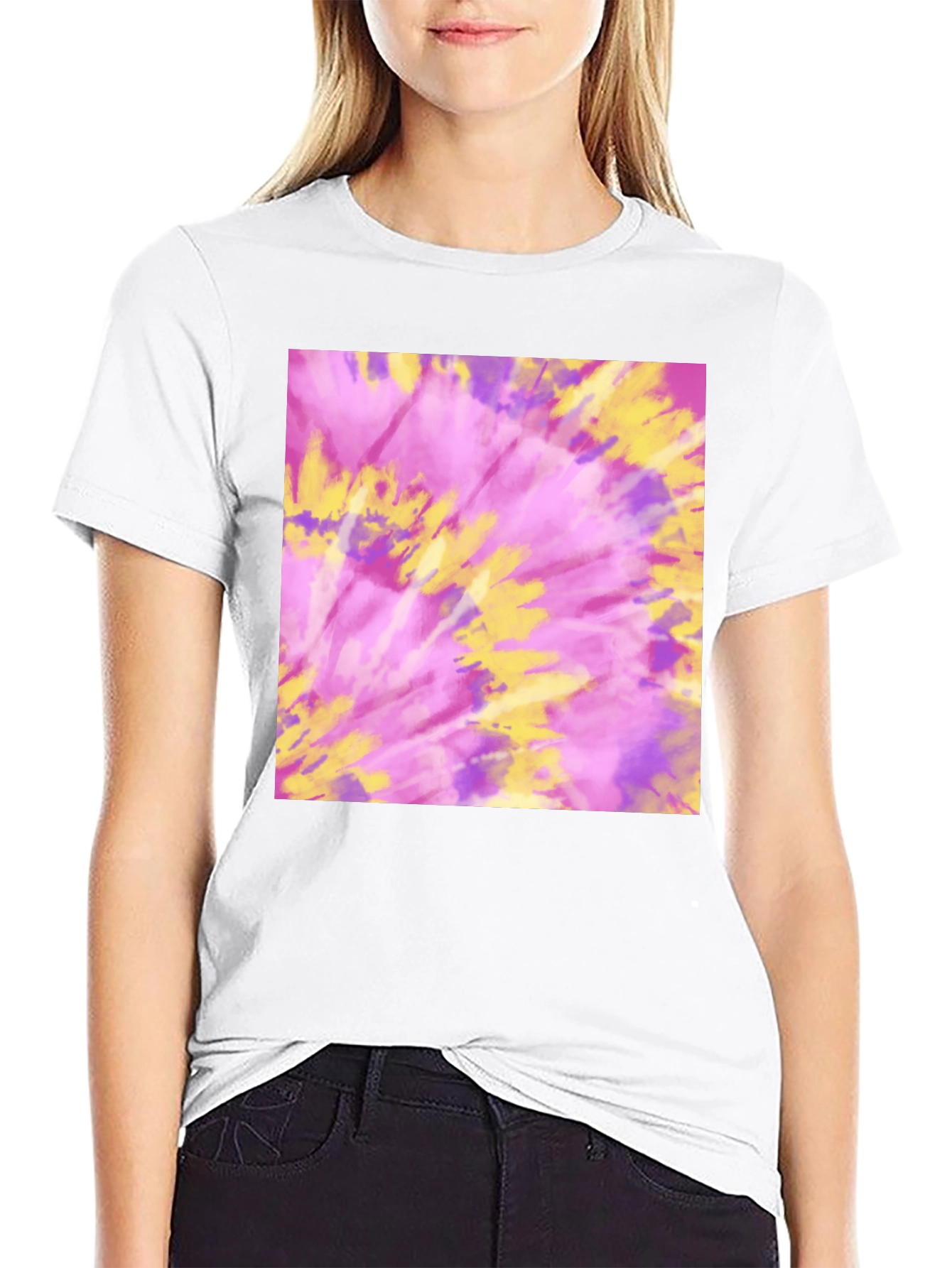 Black Tie-Dye Graphic Tee - Soft & Stylish view 9