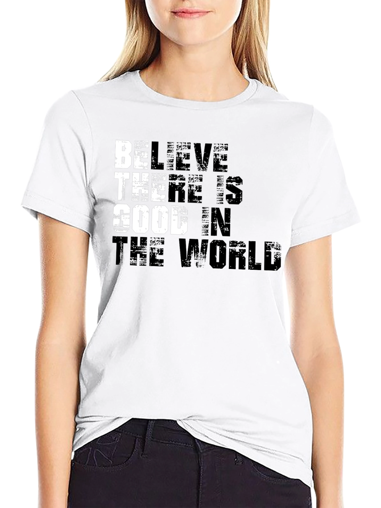 Black Believe There is Good in the World T-Shirt view 9