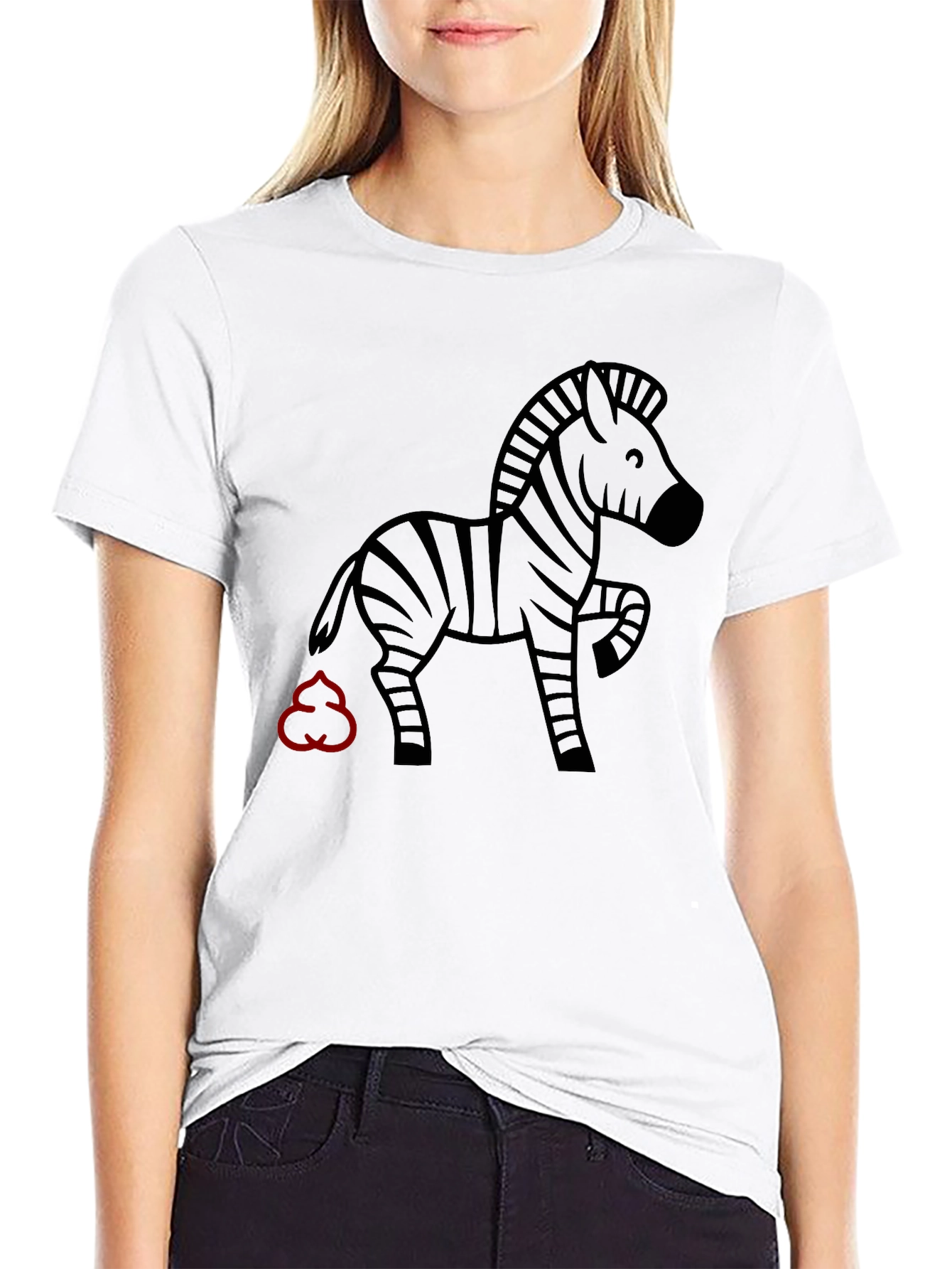 Black Funny Zebra Graphic Black T-Shirt view 9
