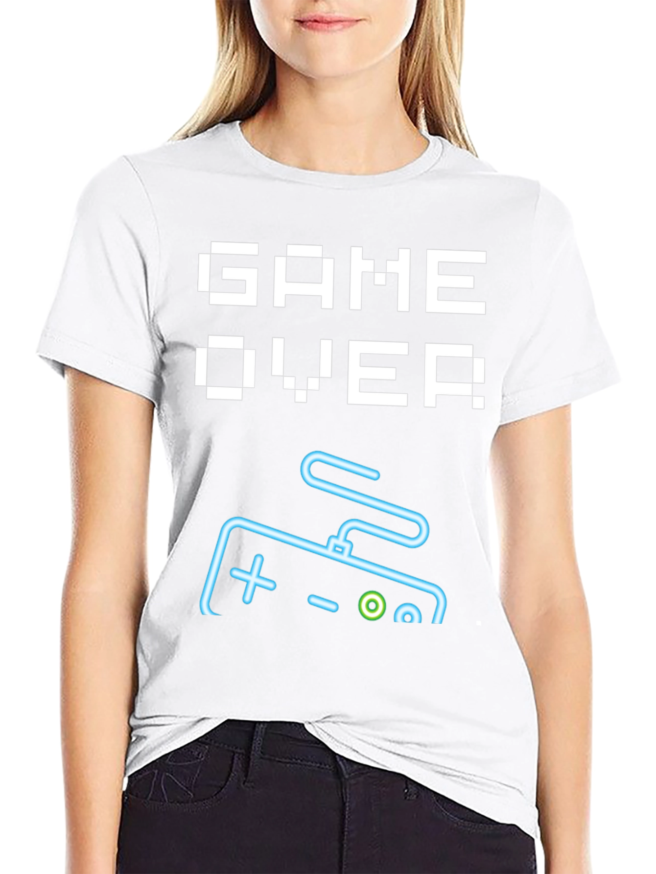 Black Game Over Controller Graphic Tee - Retro Gamer Style view 9