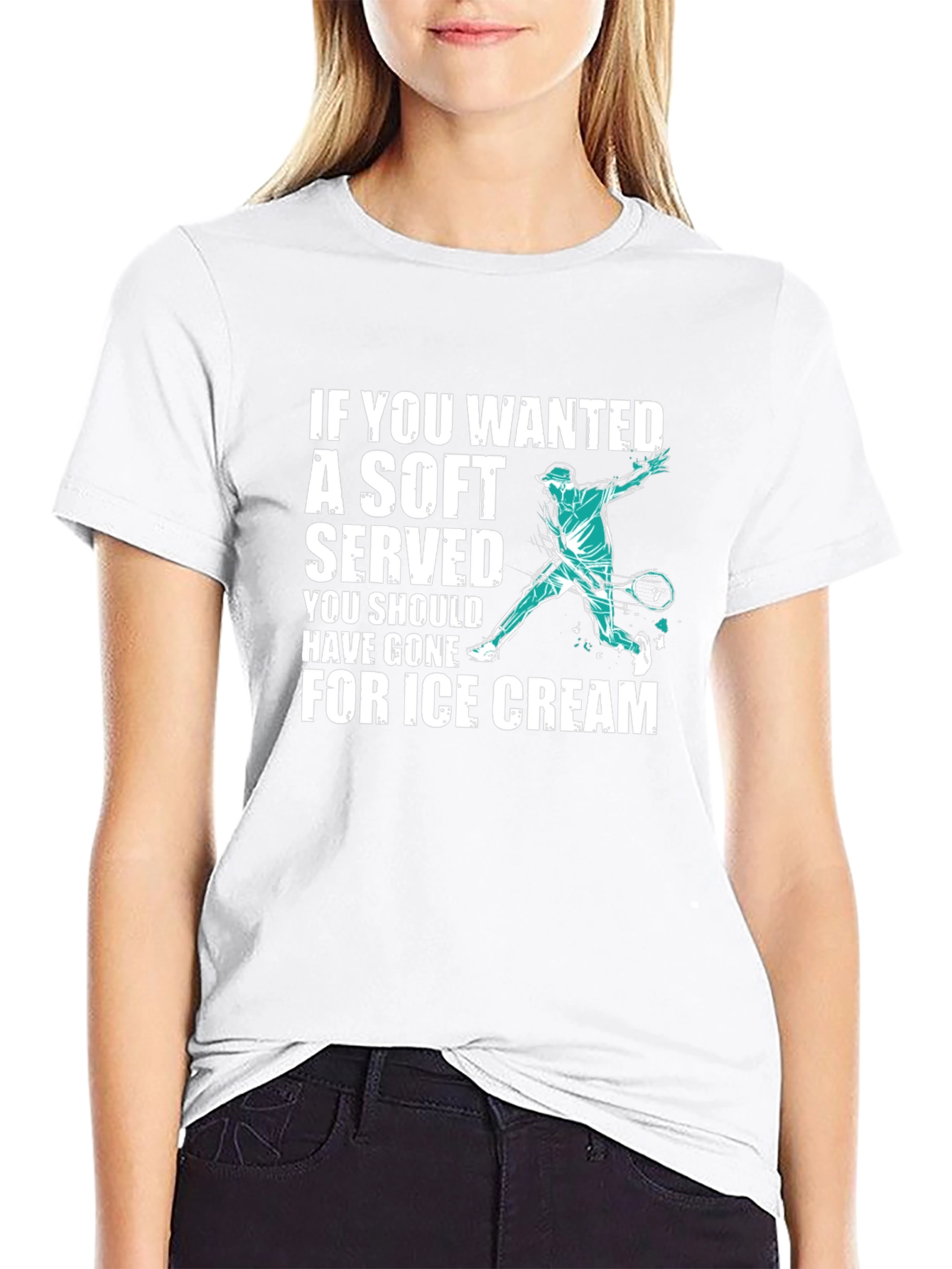 Black Funny Tennis T-Shirt: If You Wanted a Soft Serve view 9