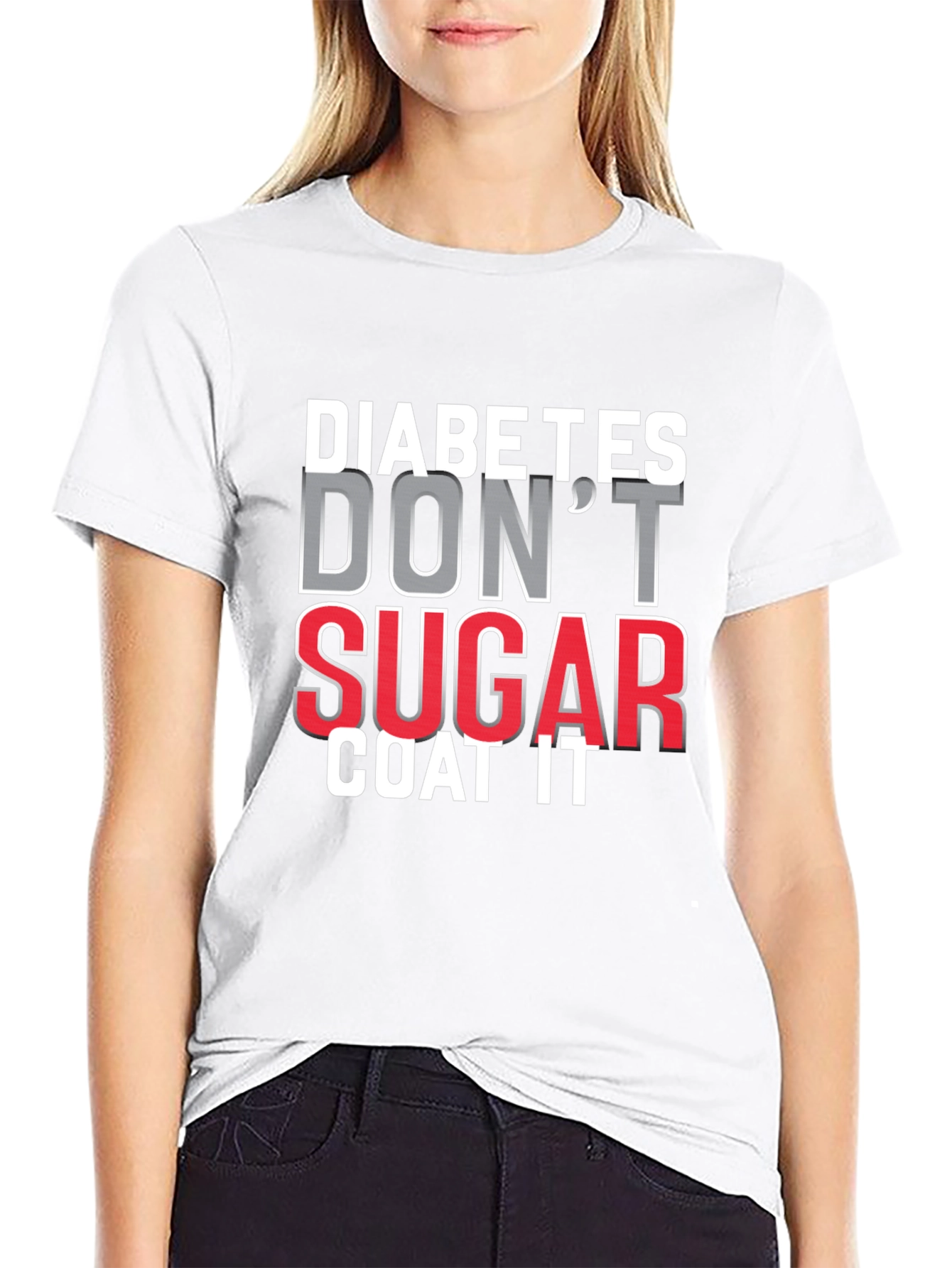 Black Diabetes Don't Sugar Coat It T-Shirt view 9