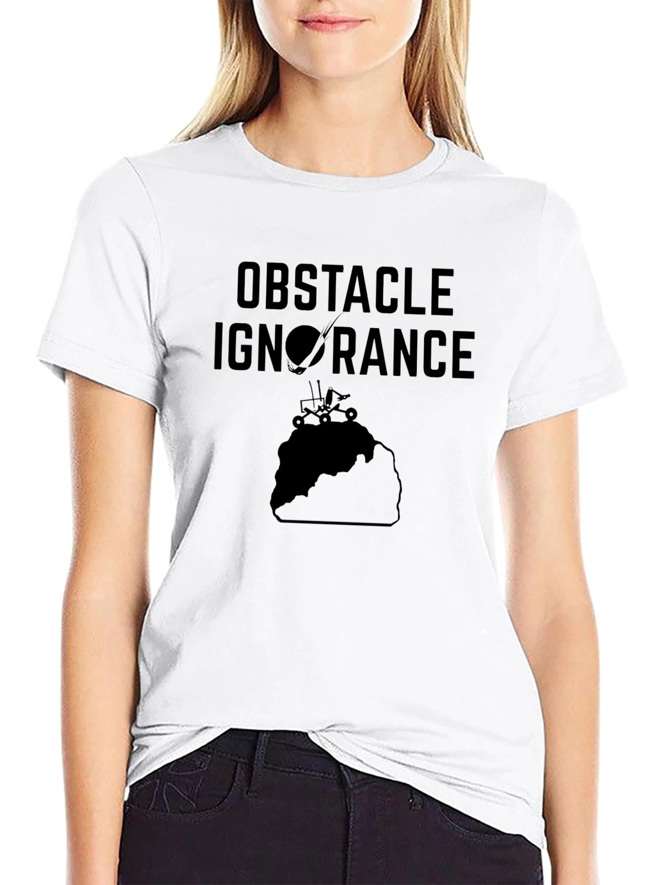 Black Obstacle Ignorance Black Graphic Tee view 9