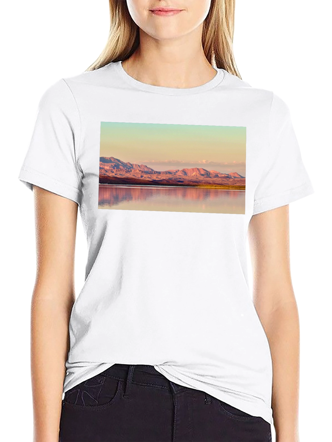 Black Mountain Lake Graphic T-Shirt view 9