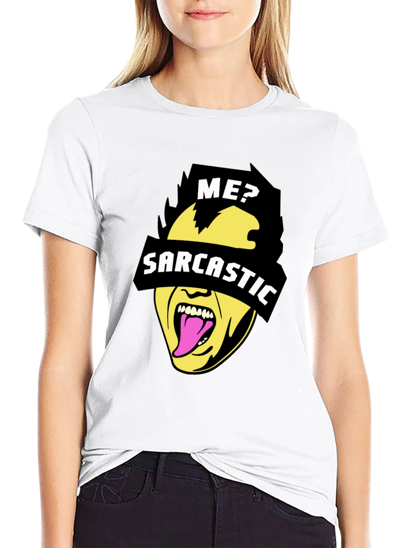 Black Sarcastic Graphic Tee - Black Novelty Humor T-Shirt view 9