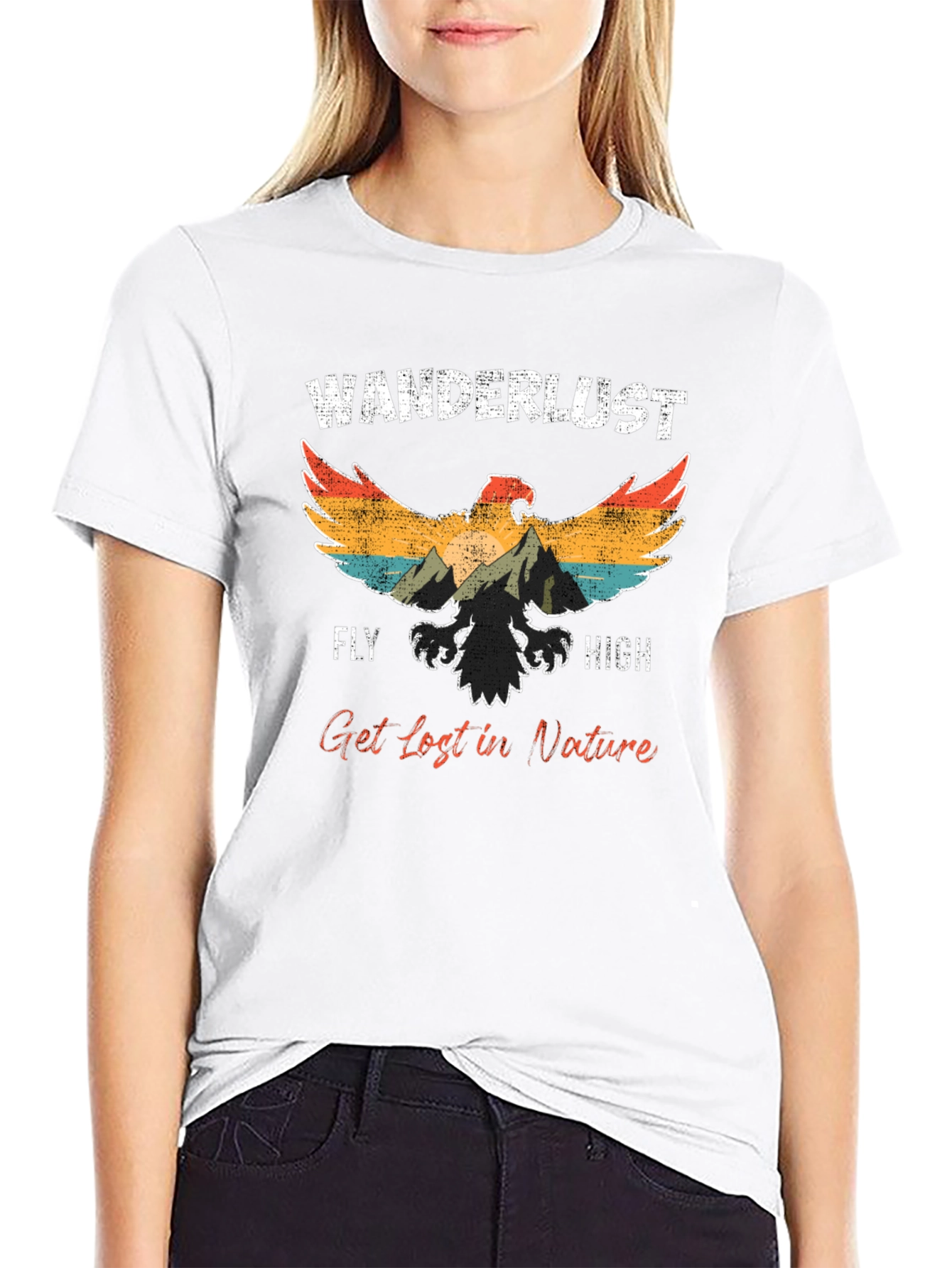 Black Wanderlust Eagle Graphic Tee - Fly High! view 9