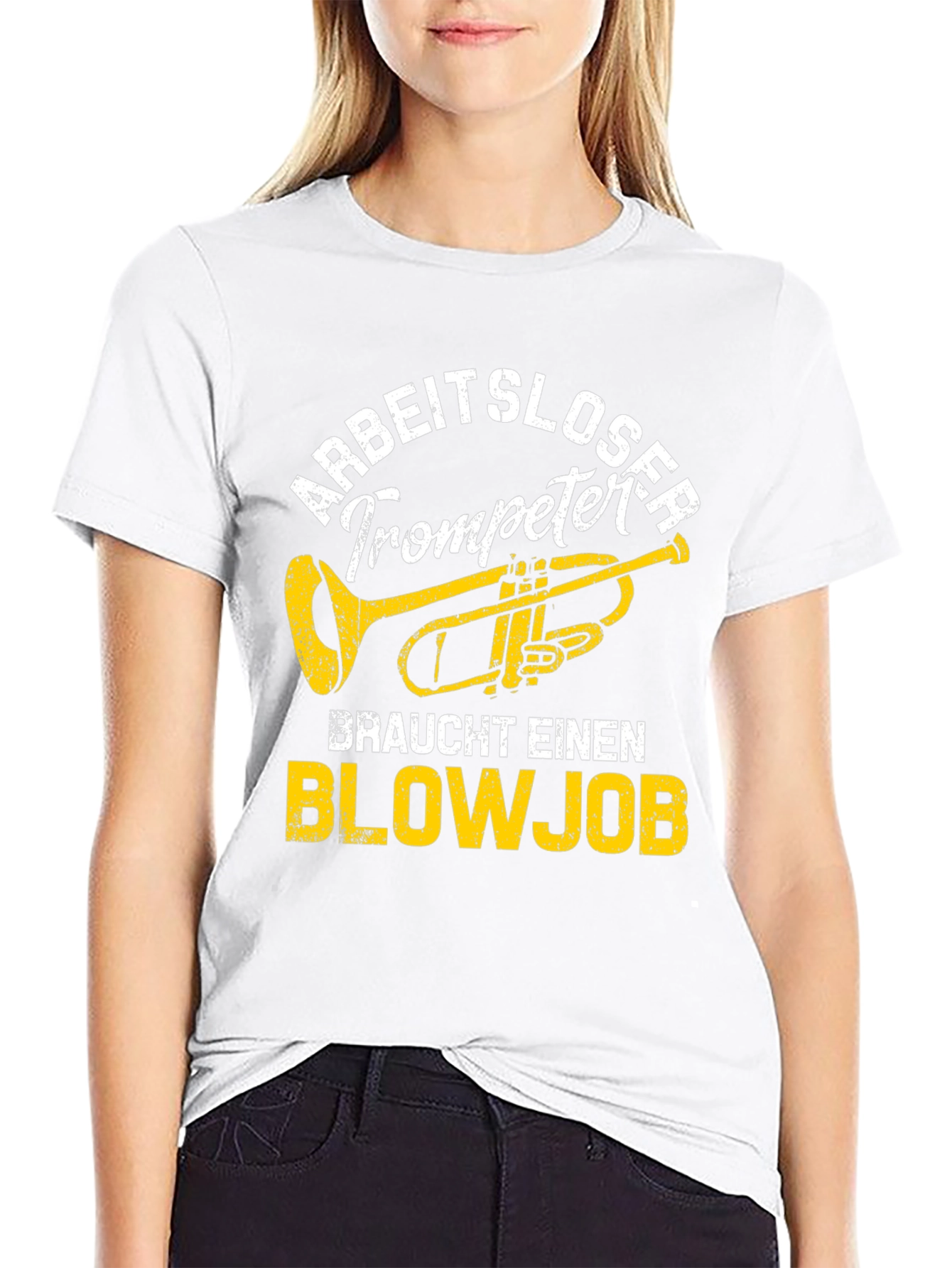Black Arbeitsloser Trompeter Blowjob T-Shirt view 9