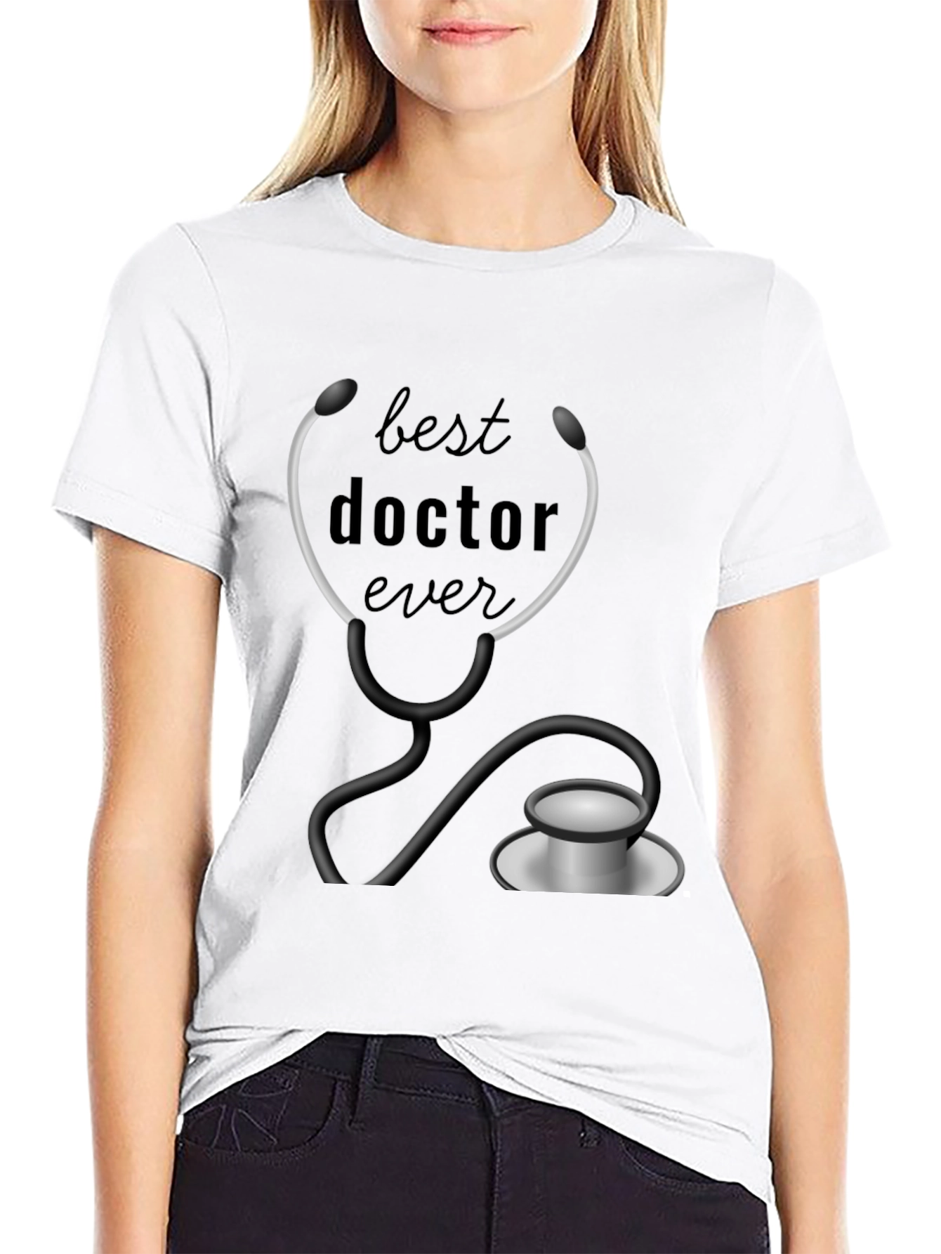 Black Best Doctor Ever Black T-Shirt Graphic Tee view 9