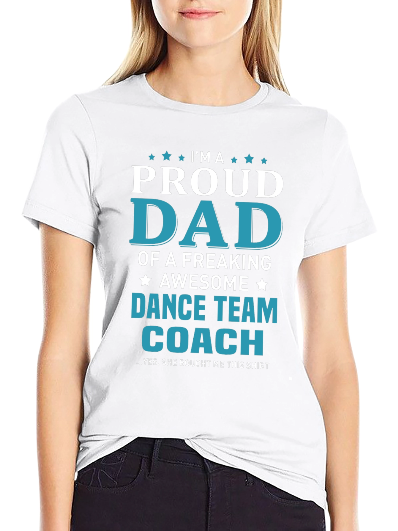 Black Proud Dad Dance Team Coach T-Shirt view 9
