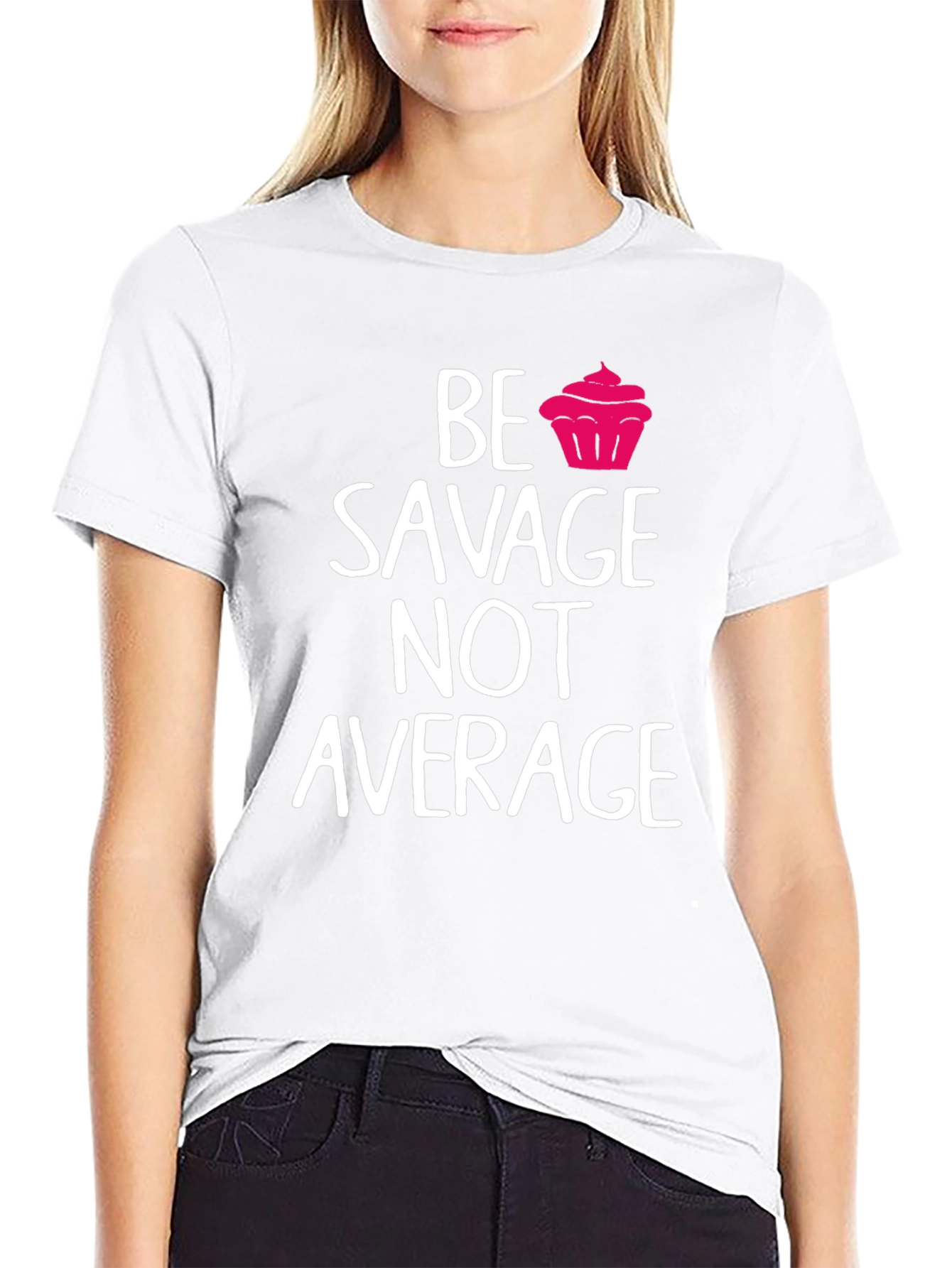 Black Be Savage Not Average Graphic Tee view 9