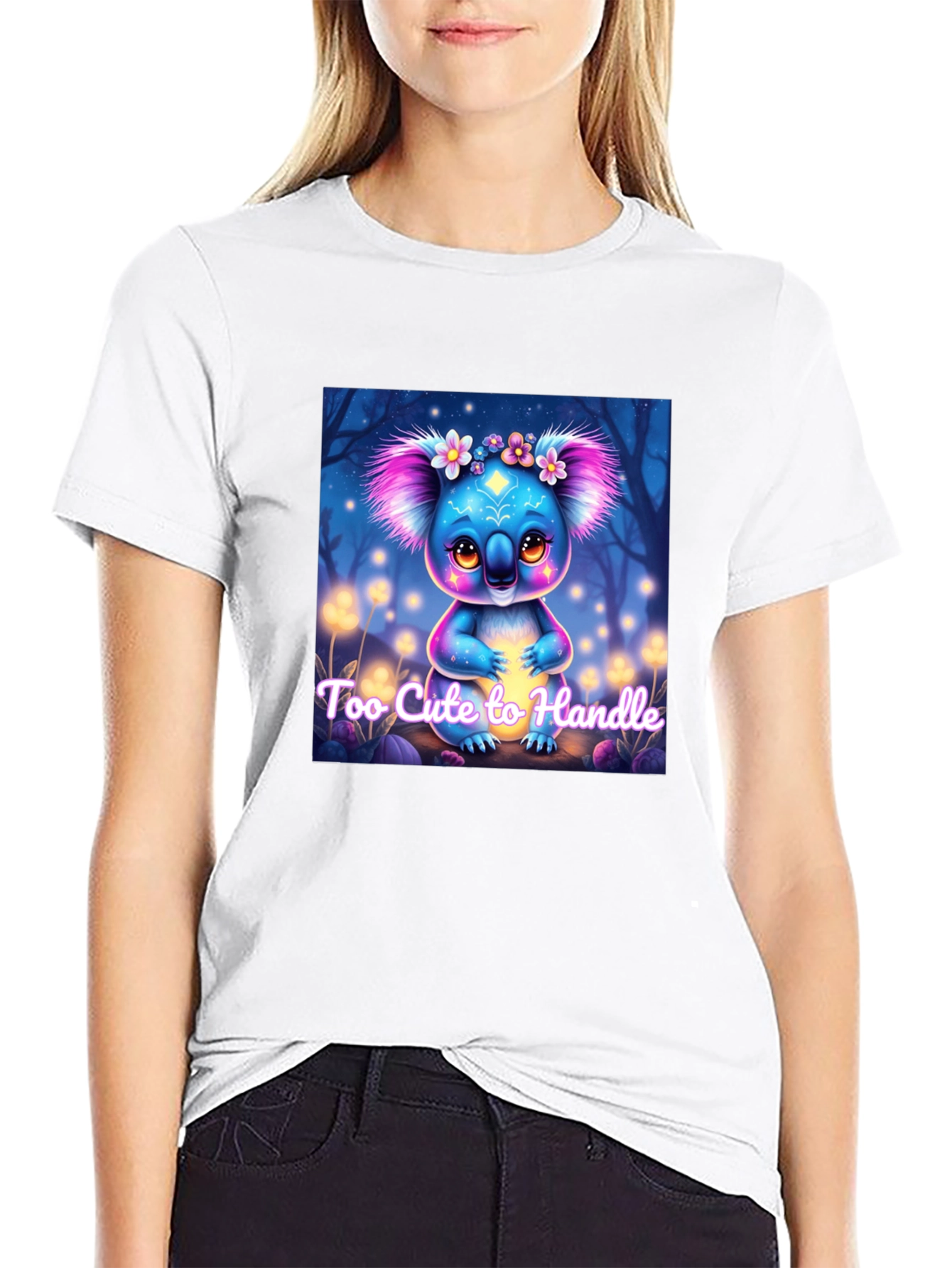 Black Cute Koala Bear Graphic Tee - Unique Design view 9
