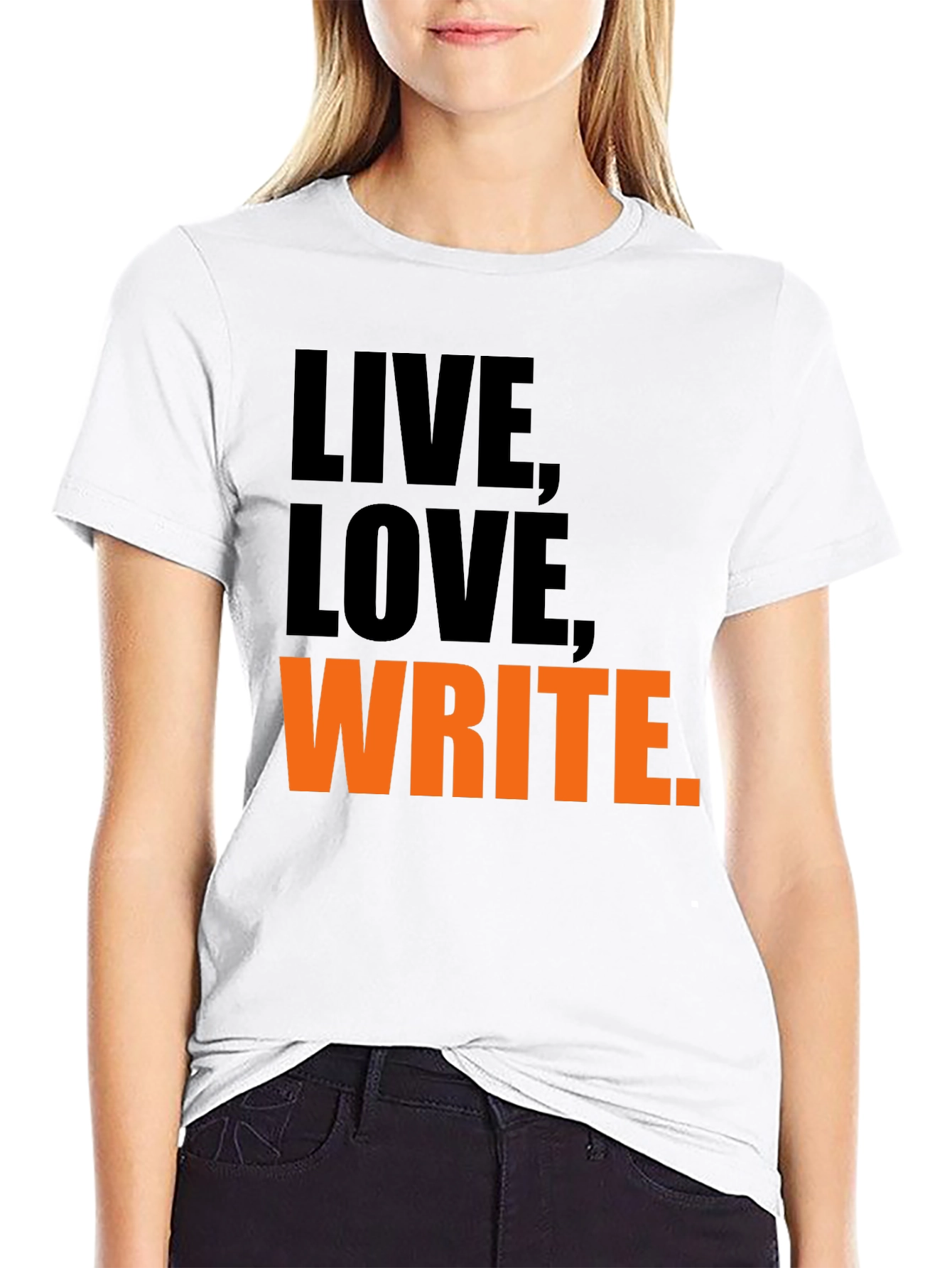 Black Live, Love, Write Graphic Tee view 9