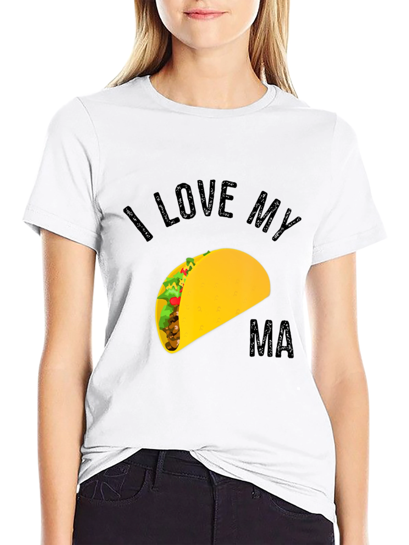 Black I Love My Ma Taco Graphic Tee view 9
