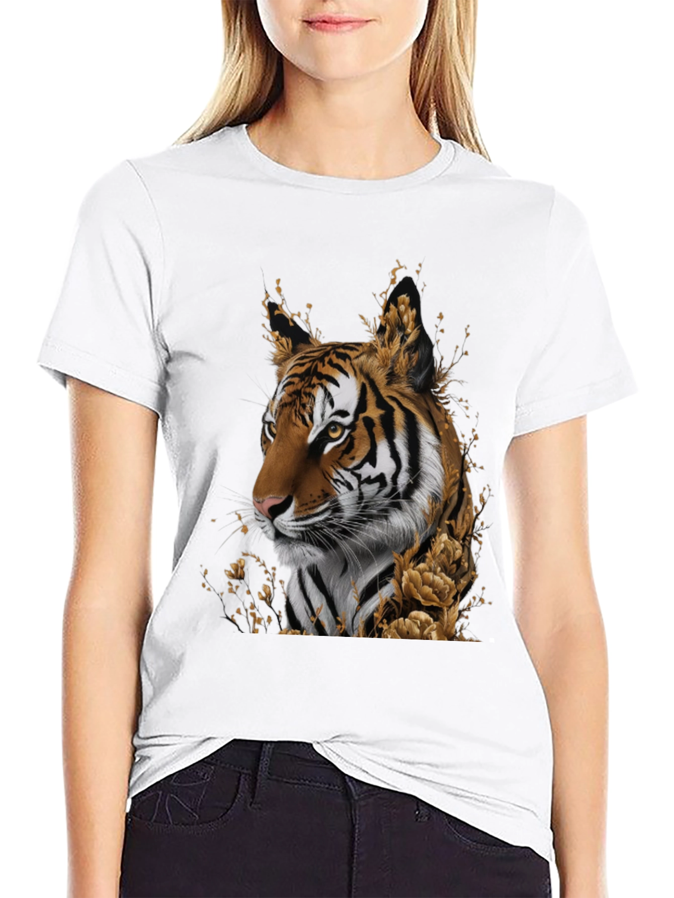 Black Tiger Graphic Black T-Shirt view 9