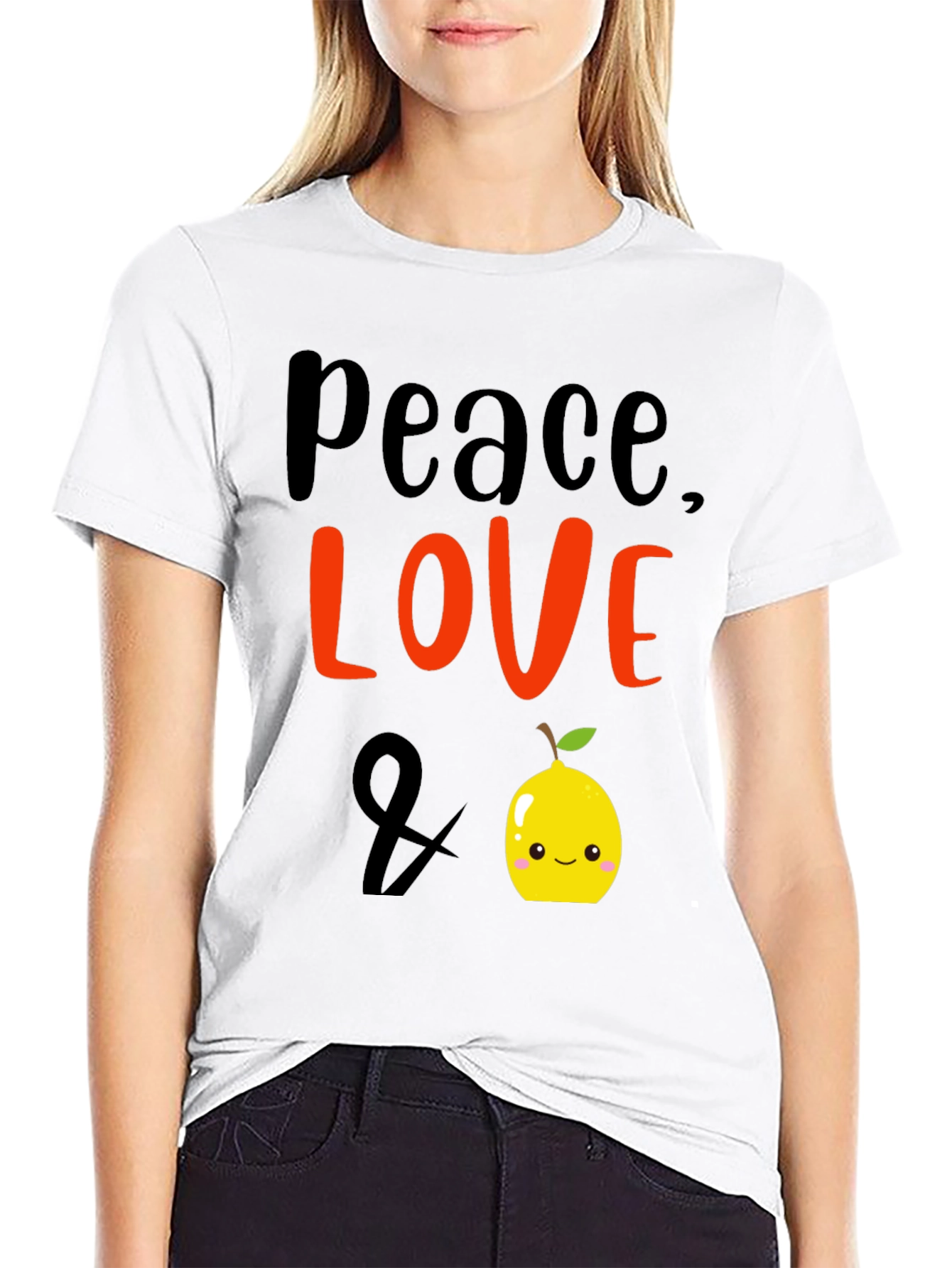 Black Peace, Love & Lemon Graphic Tee - Black view 9