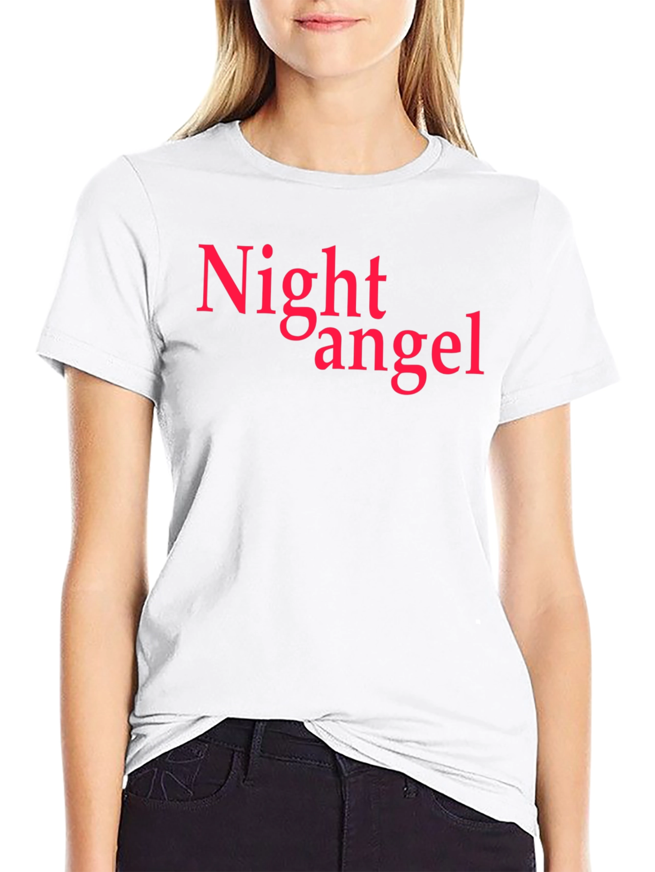 Black Night Angel Graphic Tee - Black Cotton T-Shirt view 9