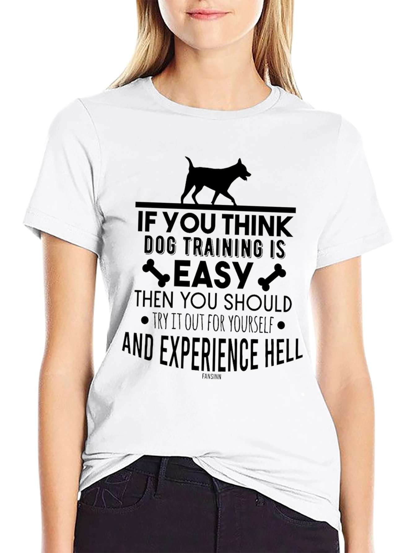 Black Dog Training Is Easy T-Shirt view 9