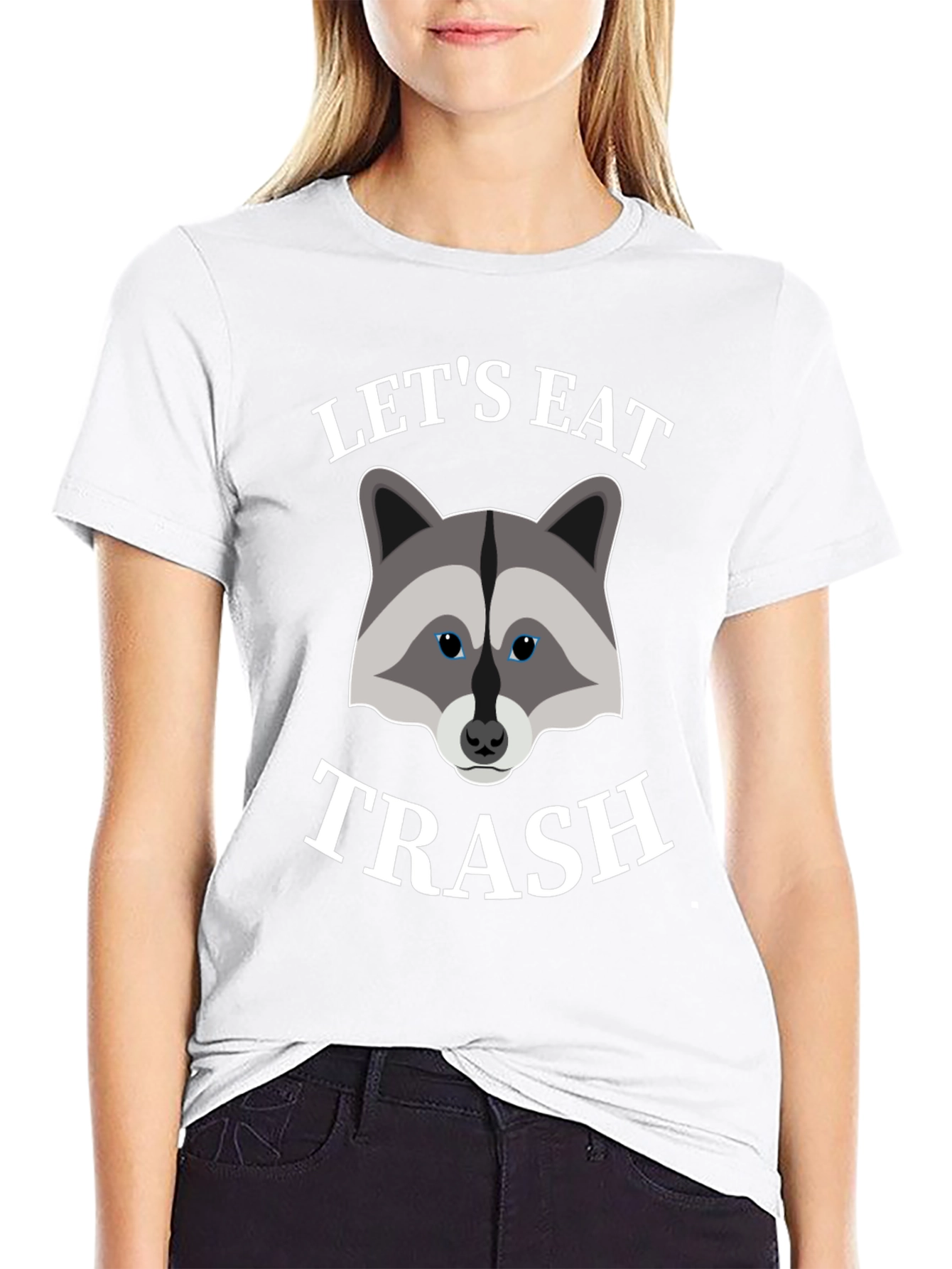 Black Let's Eat Trash Raccoon Graphic Tee view 9