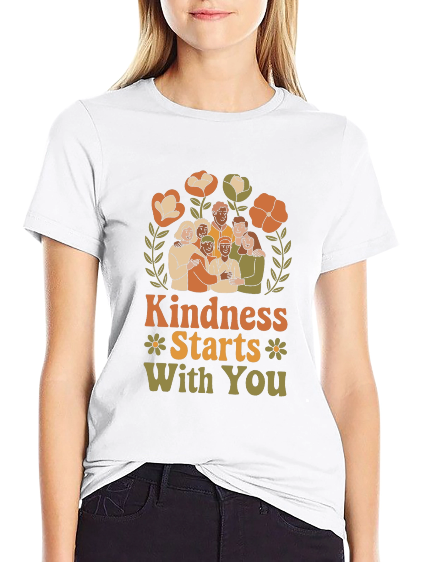 Black Kindness Starts With You Graphic Tee view 9