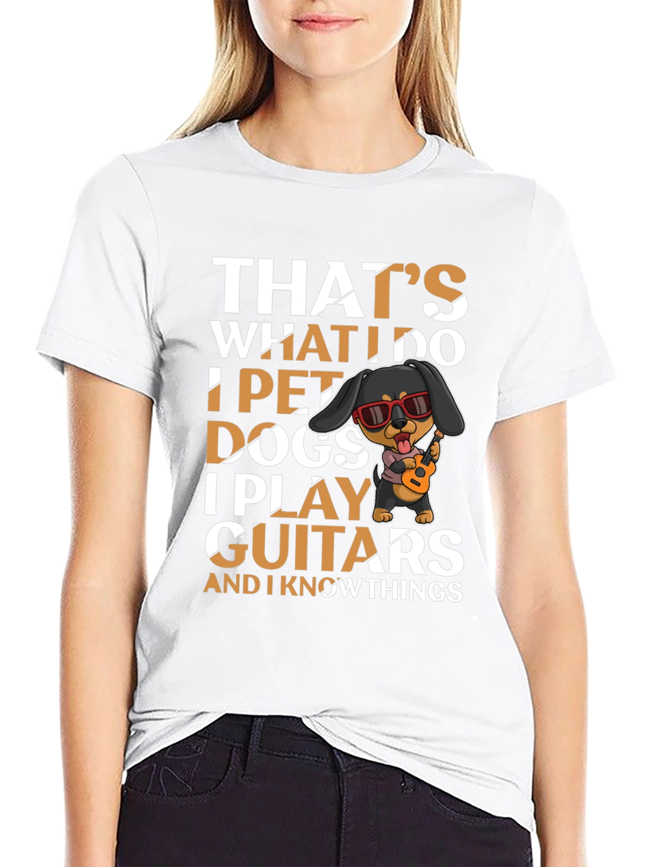 Black Dog Lover T-Shirt - Guitar Player Tee view 9