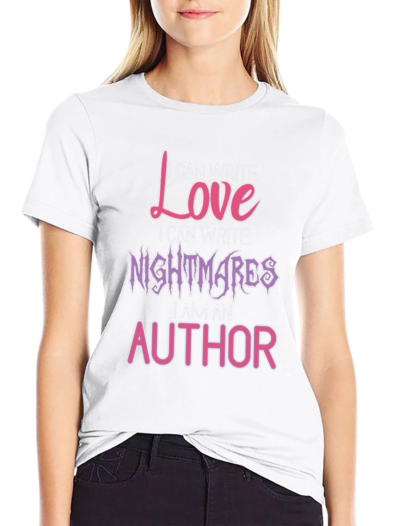 Black I Can Write Love, Nightmares T-Shirt view 9