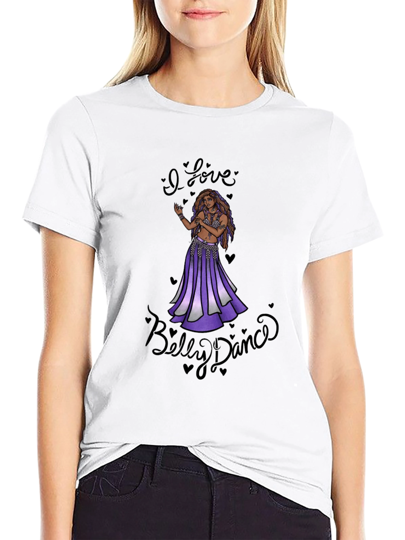 Black I Love Belly Dance Black T-Shirt view 9