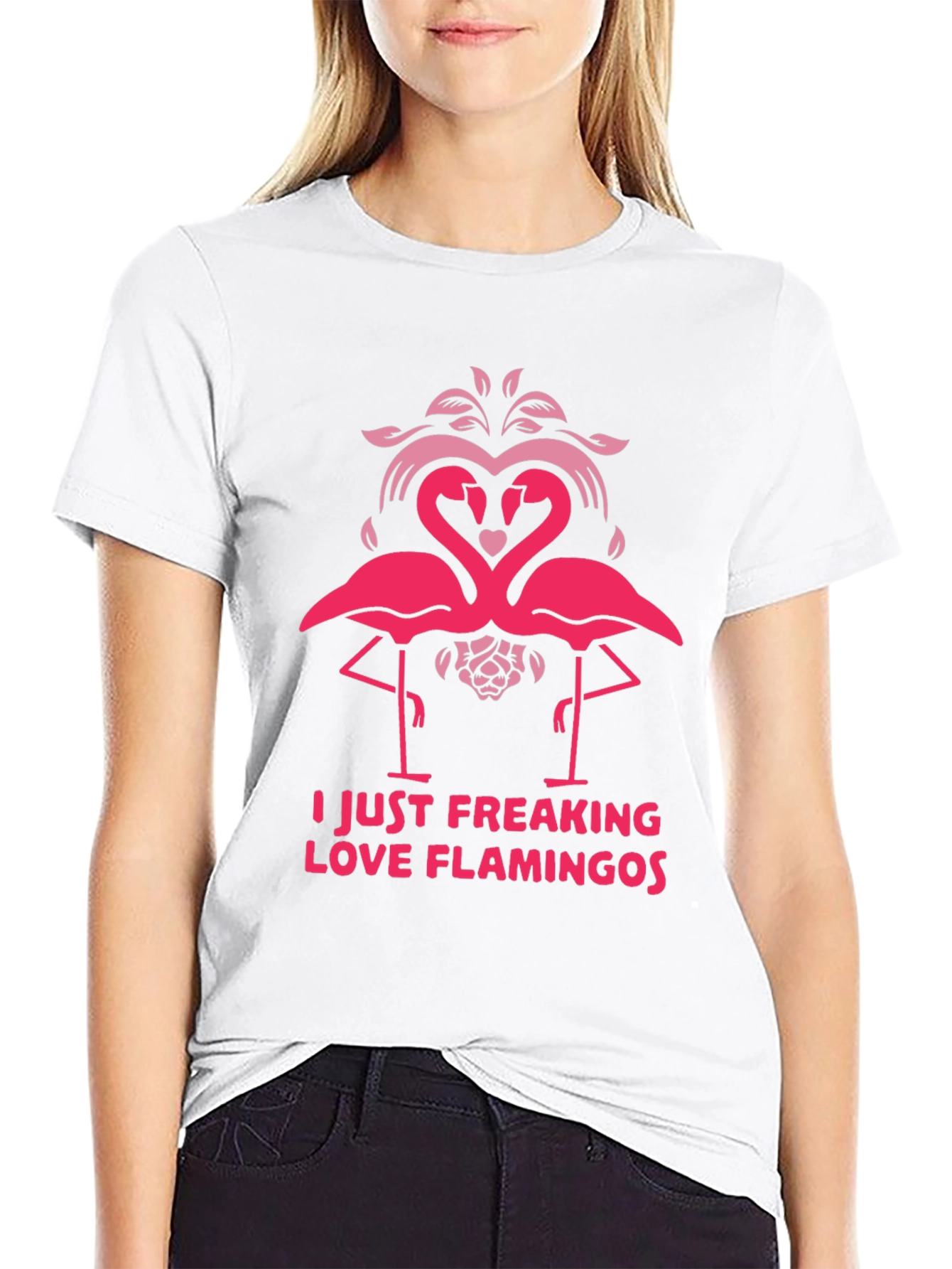 Black I Love Flamingos Graphic T-Shirt - Fun & Stylish view 9