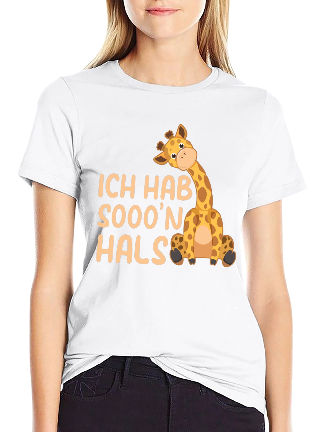 Black Ich Hab Sooo'n Hals Giraffe Black T-Shirt view 9