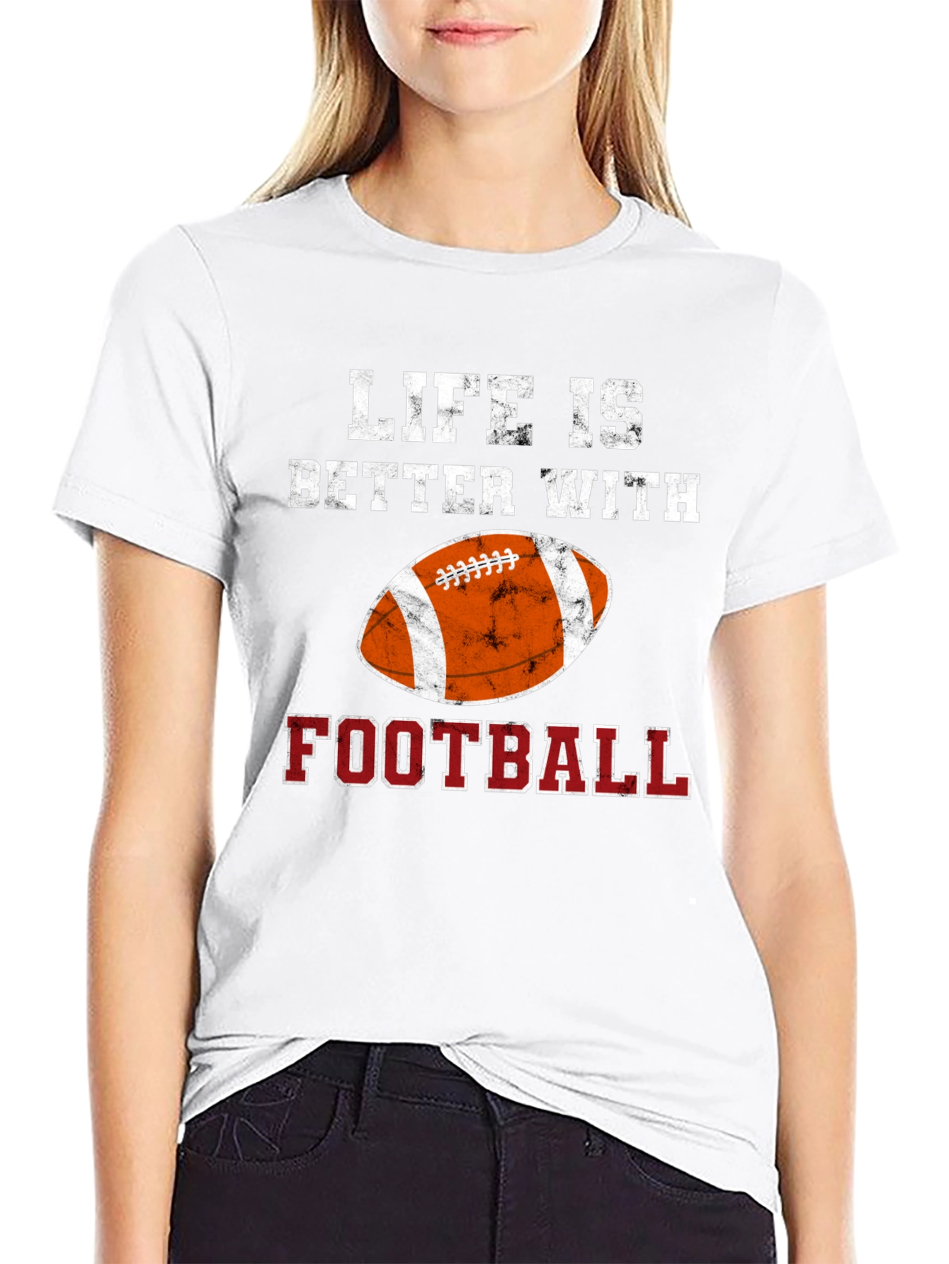 Black Life Is Better With Football T-Shirt view 9