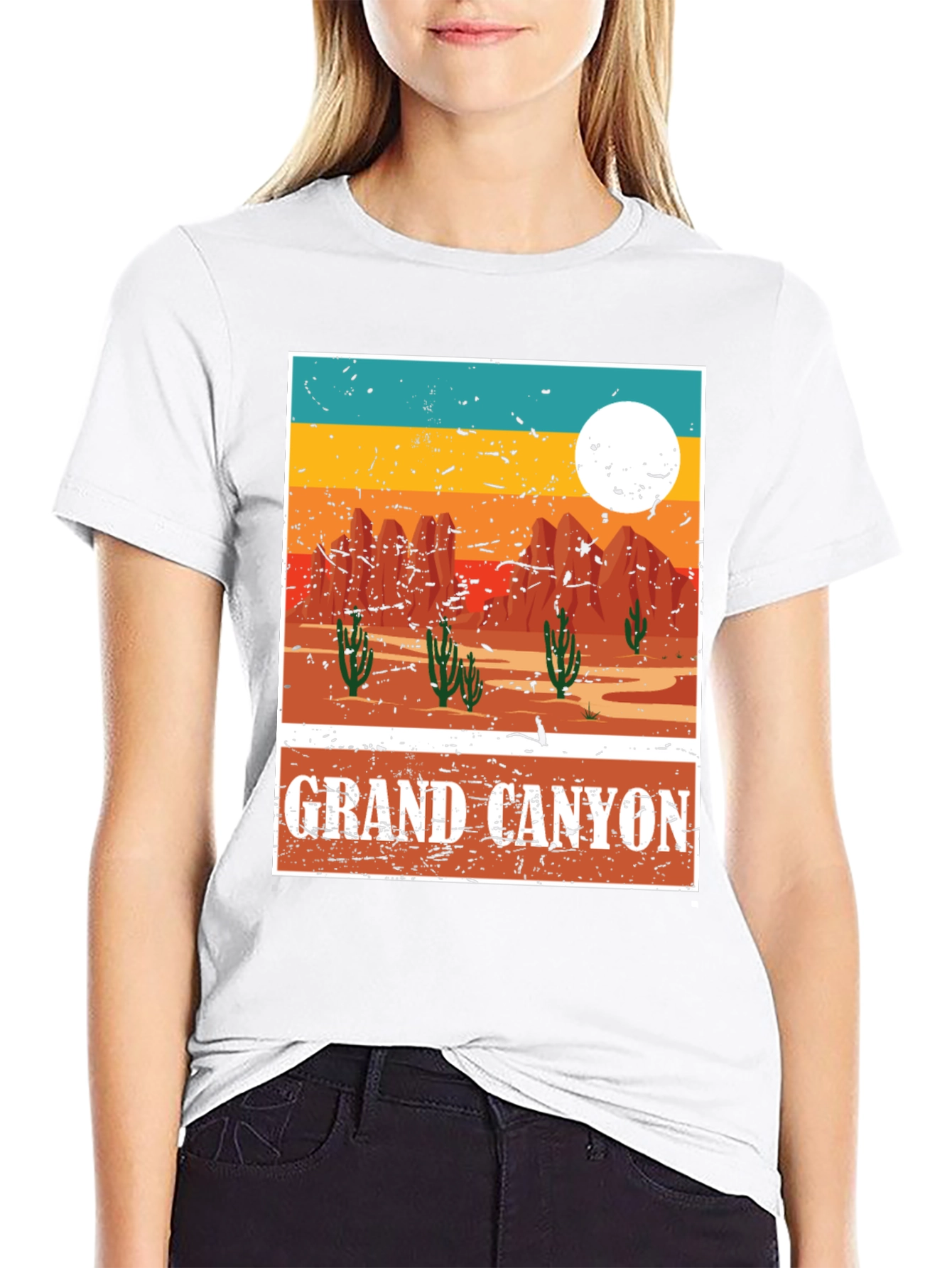Black Grand Canyon Graphic Tee - Vintage Style Desert T-Shirt view 9