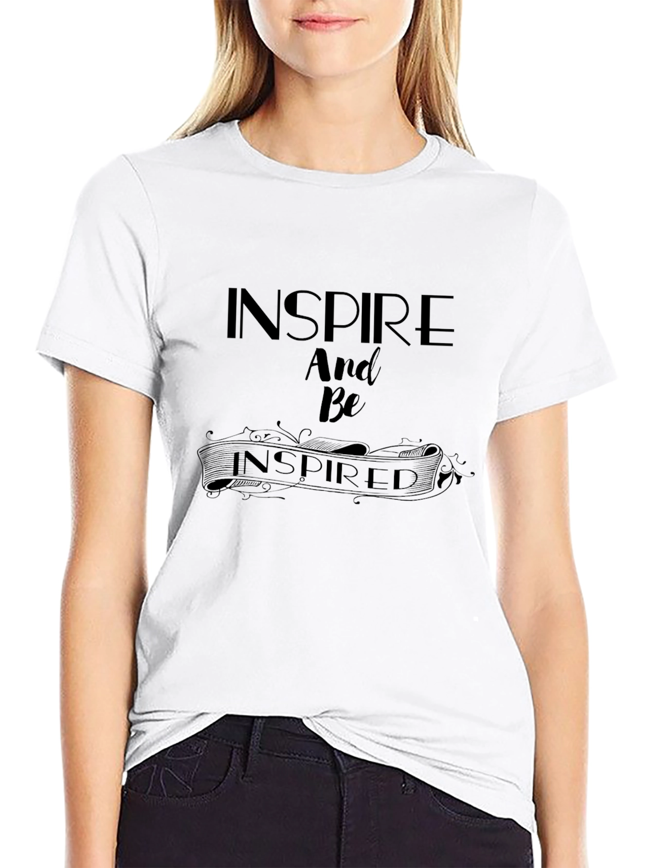 Black Inspire & Be Inspired Black Graphic Tee view 9