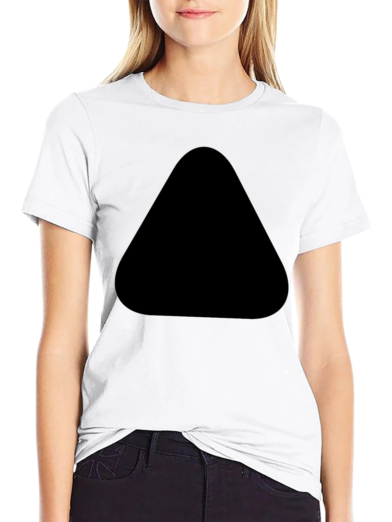 Black Men's Black Tee with Unique Front Design view 9