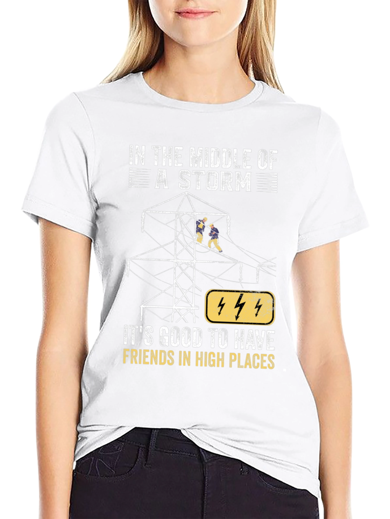 Black Storm Friends T-Shirt - High Places Electrician Tee view 9