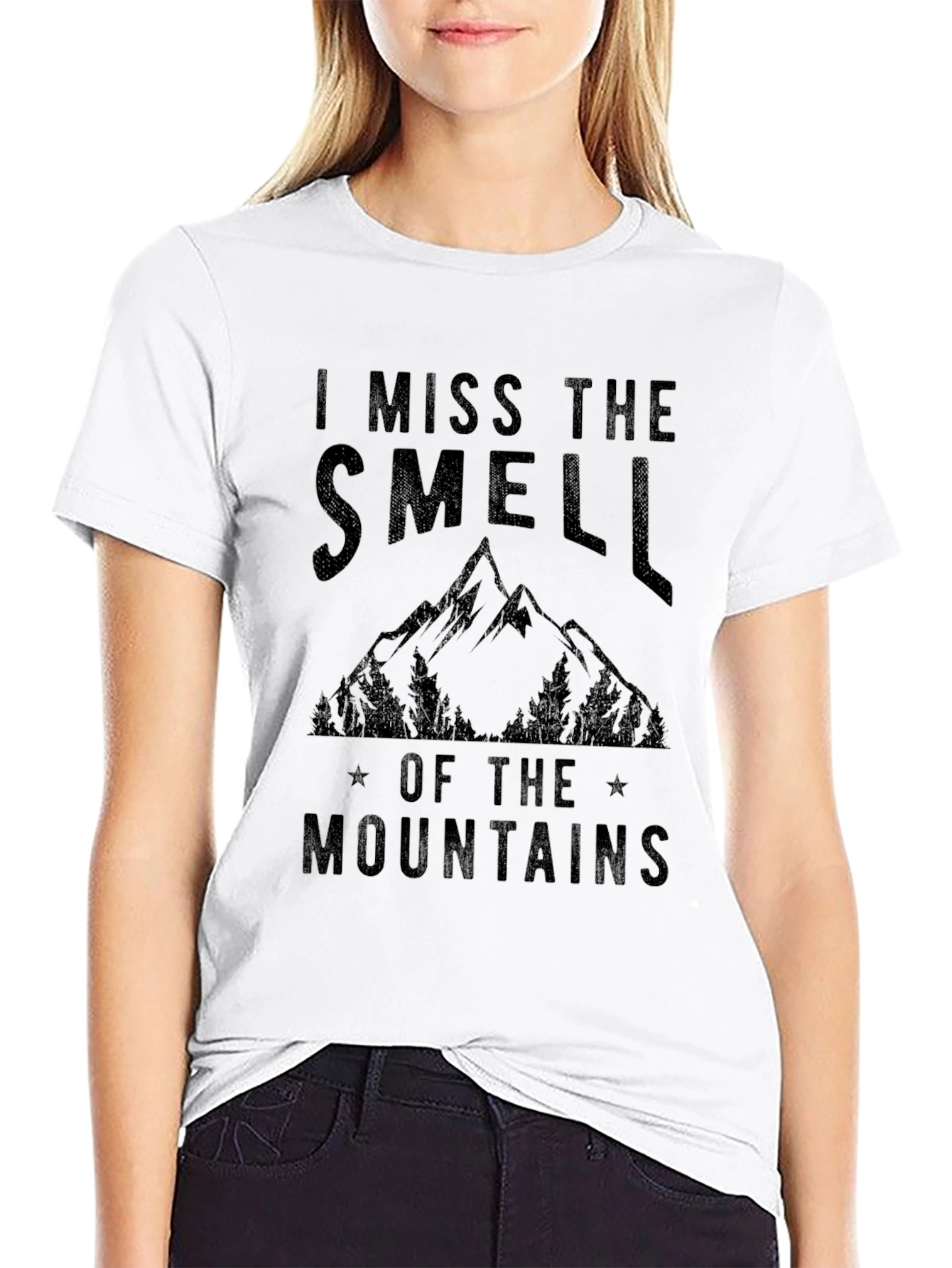 Black I Miss the Smell of the Mountains Graphic Tee view 9