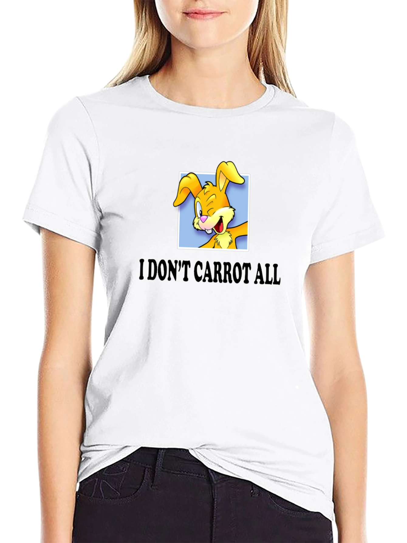 Black Funny Rabbit Graphic T-Shirt - I Don't Carrot All view 9