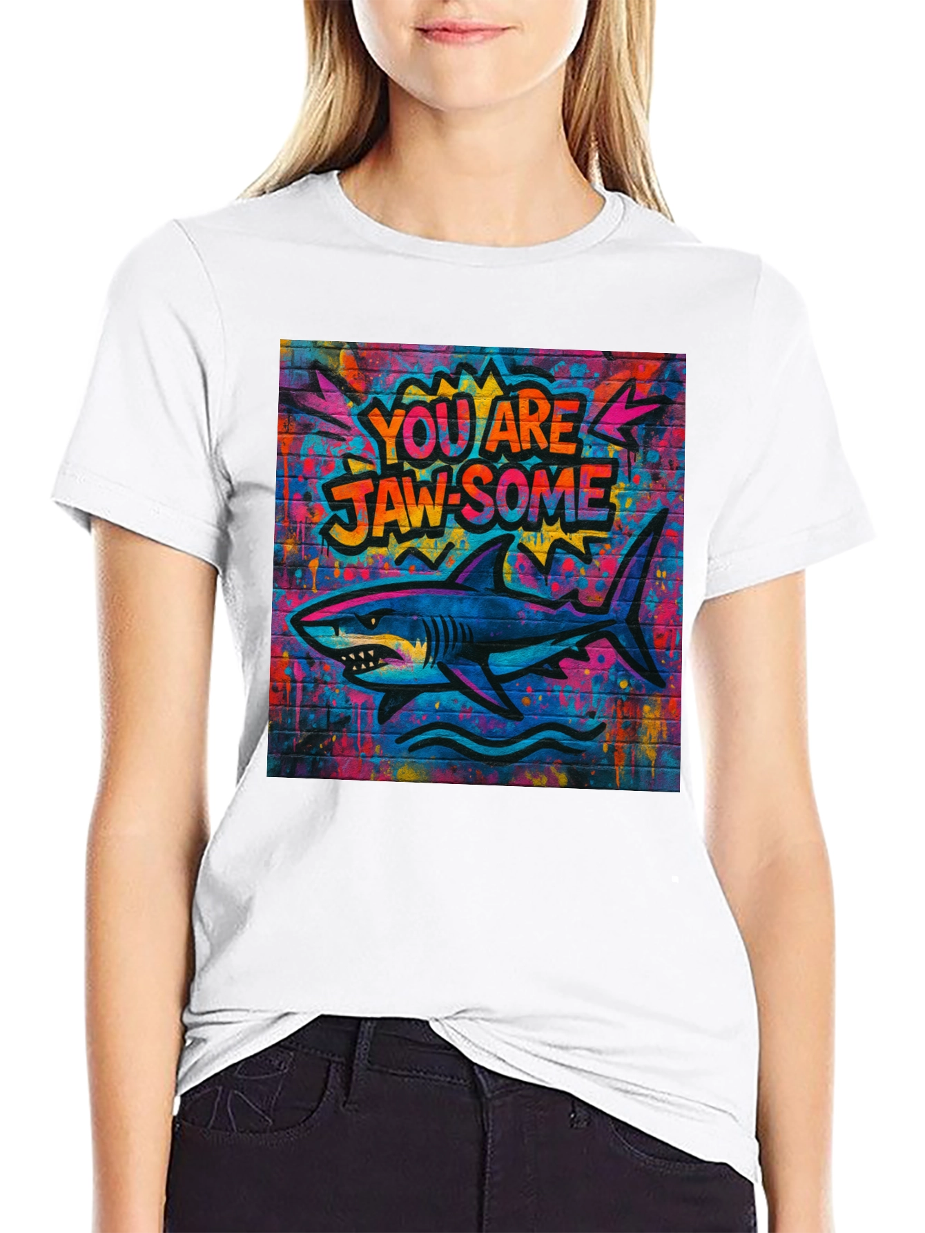 Black Jaw-some Shark Graphic Tee - Urban Streetwear view 9