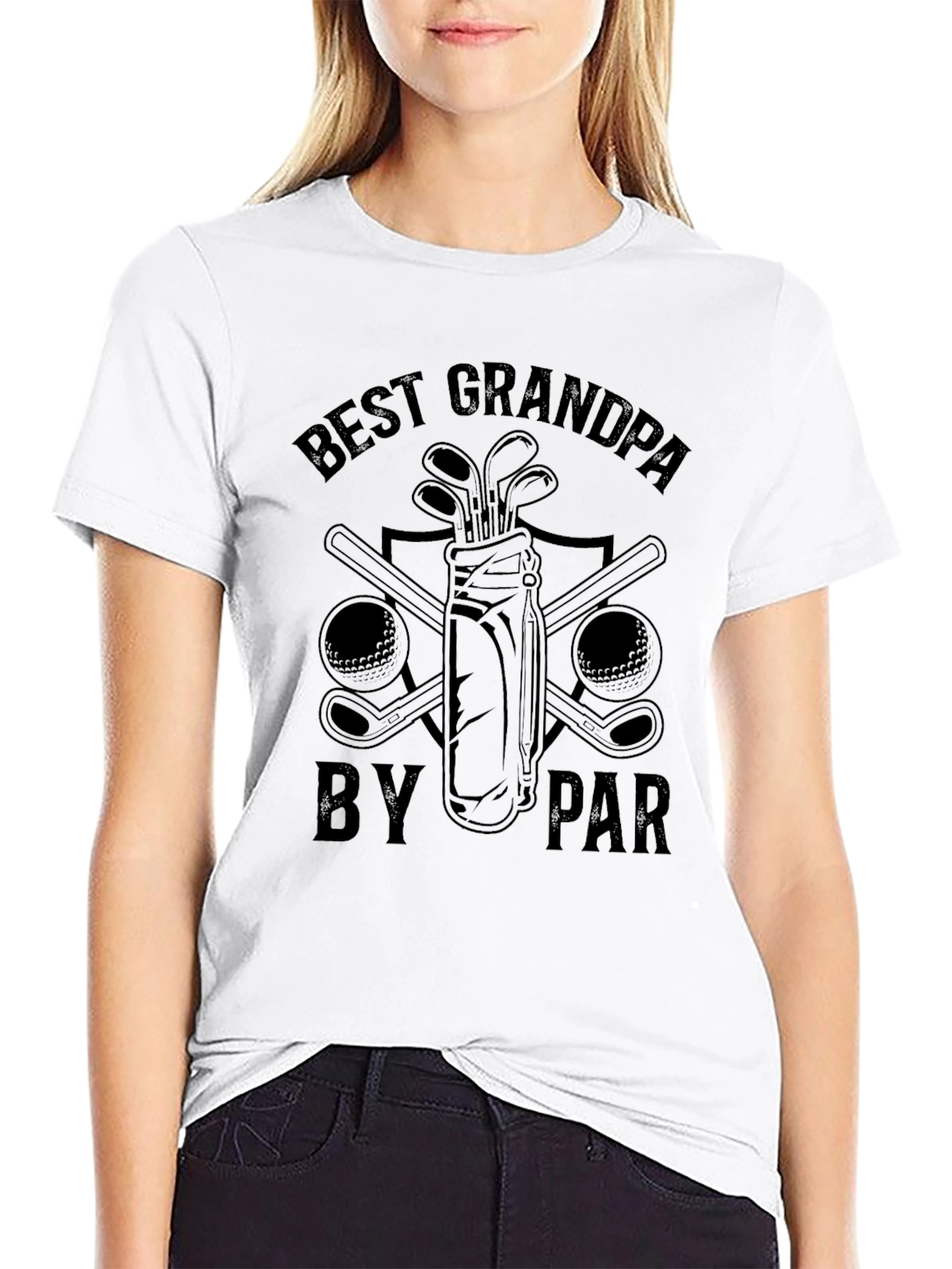 Black Best Grandpa By Par Golf T-Shirt view 9
