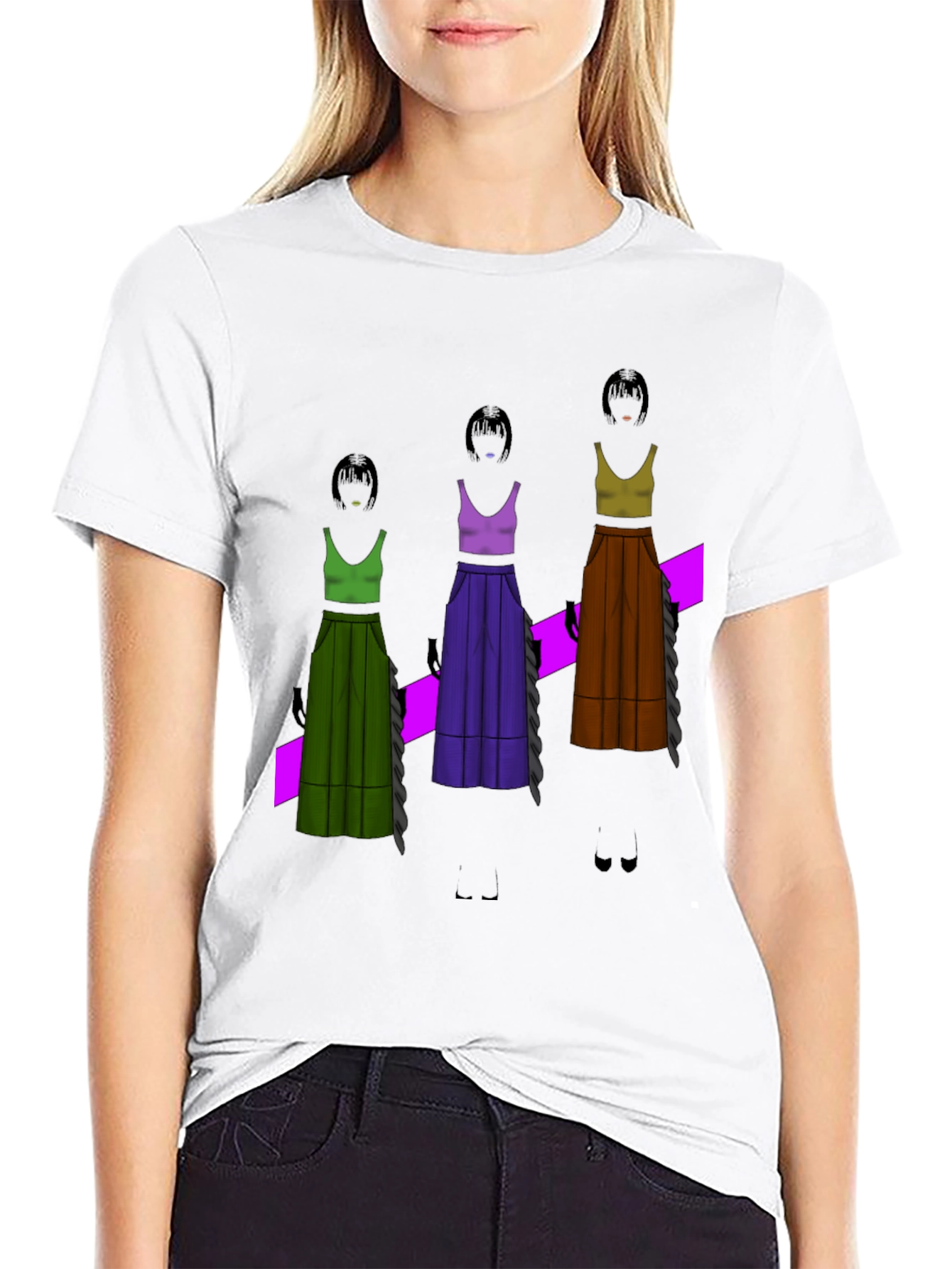 Black Unique Graphic T-Shirt - Fashion Illustration view 9