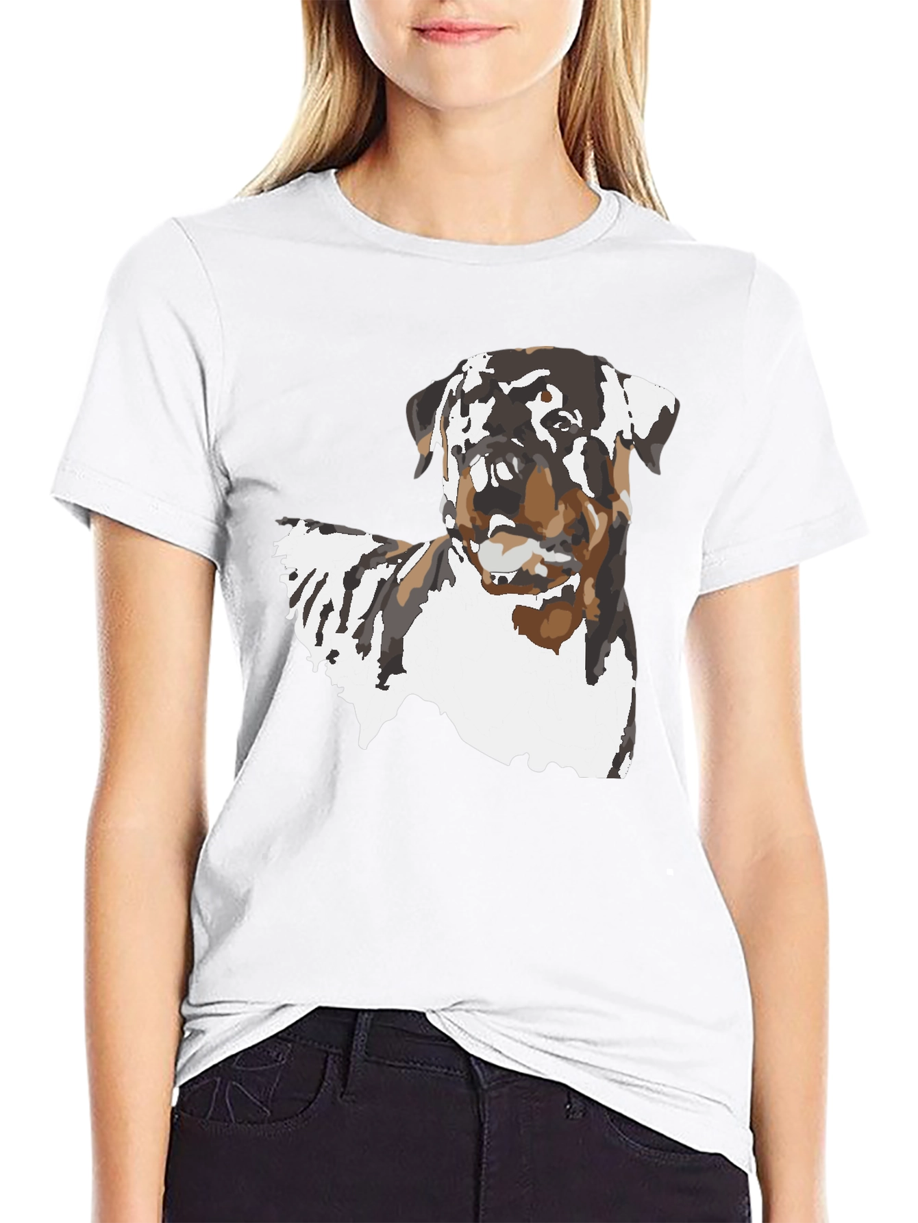 Black Rottweiler Dog Graphic Black T-Shirt view 9