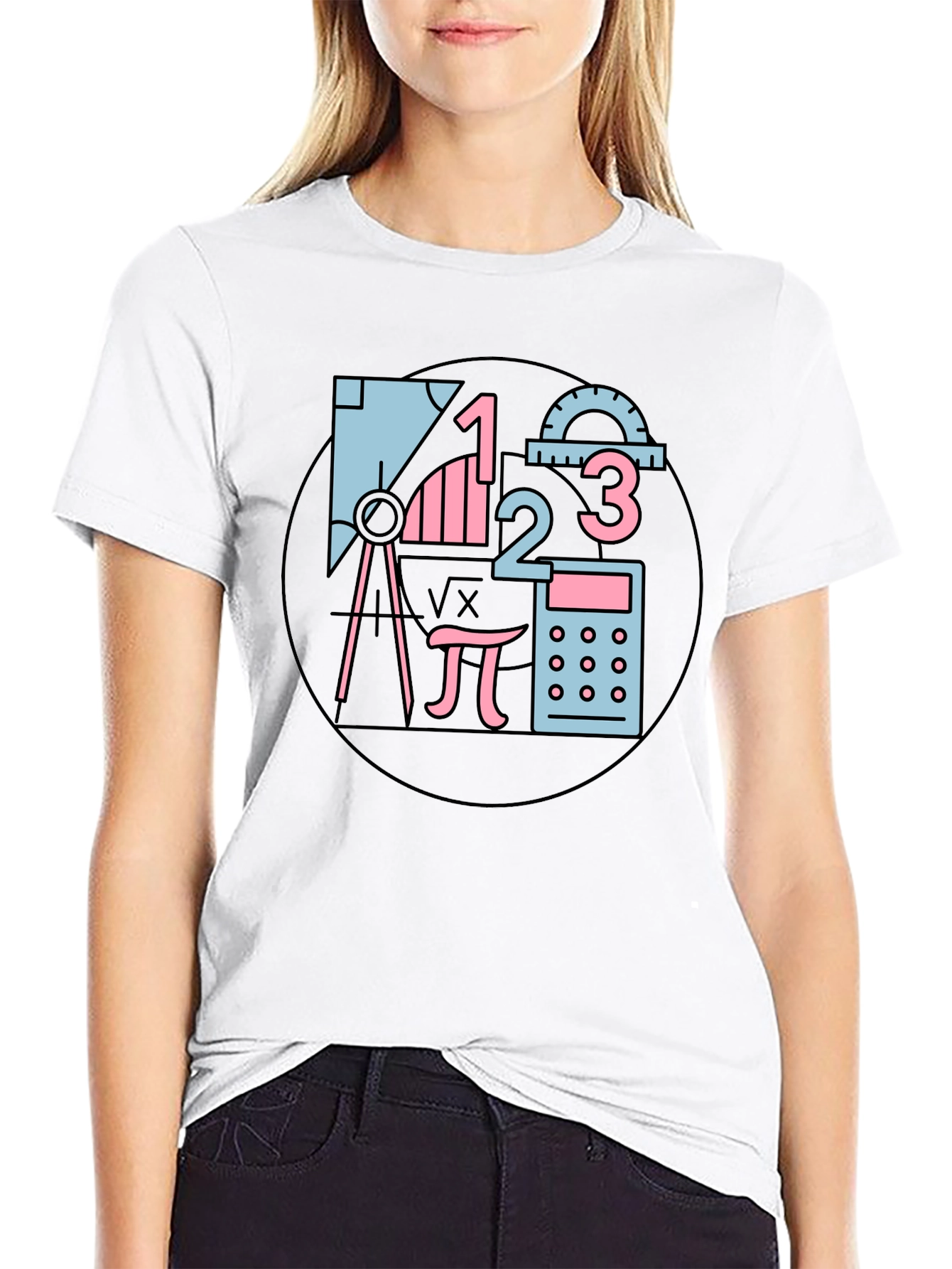 Black Math Equations Graphic Tee view 9