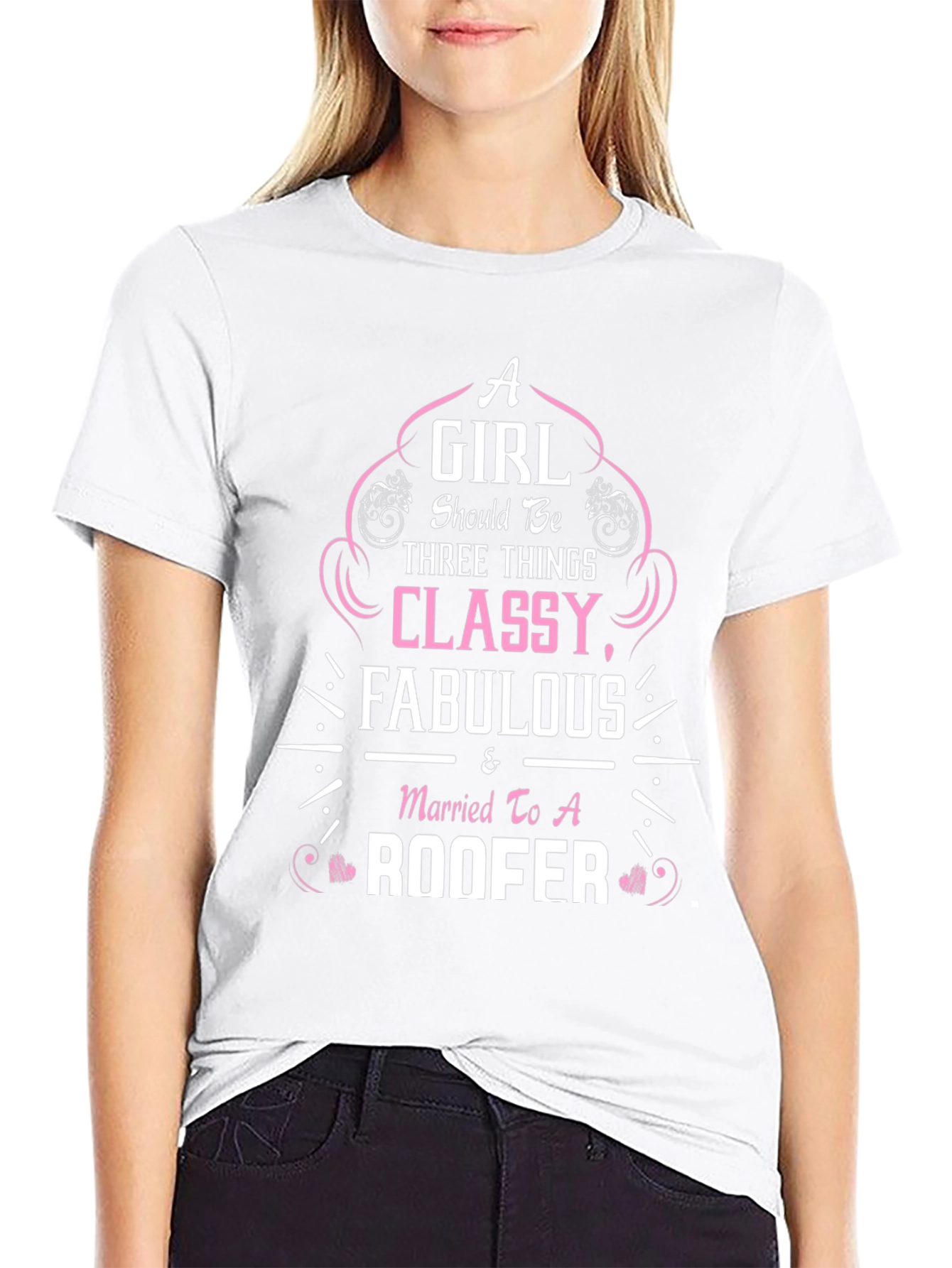 Black Classy Fabulous Roofer Wife T-Shirt view 9