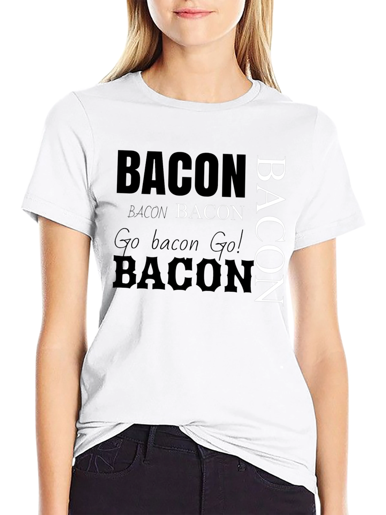 Black Bacon Lover T-Shirt - Novelty Graphic Tee view 9