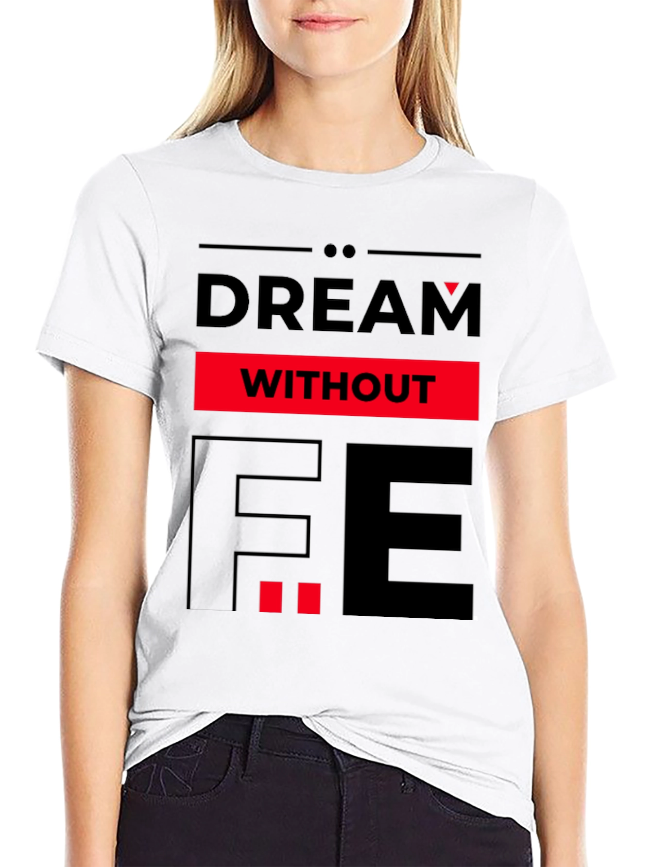 Black Dream Without Fear Graphic Tee - Black view 9