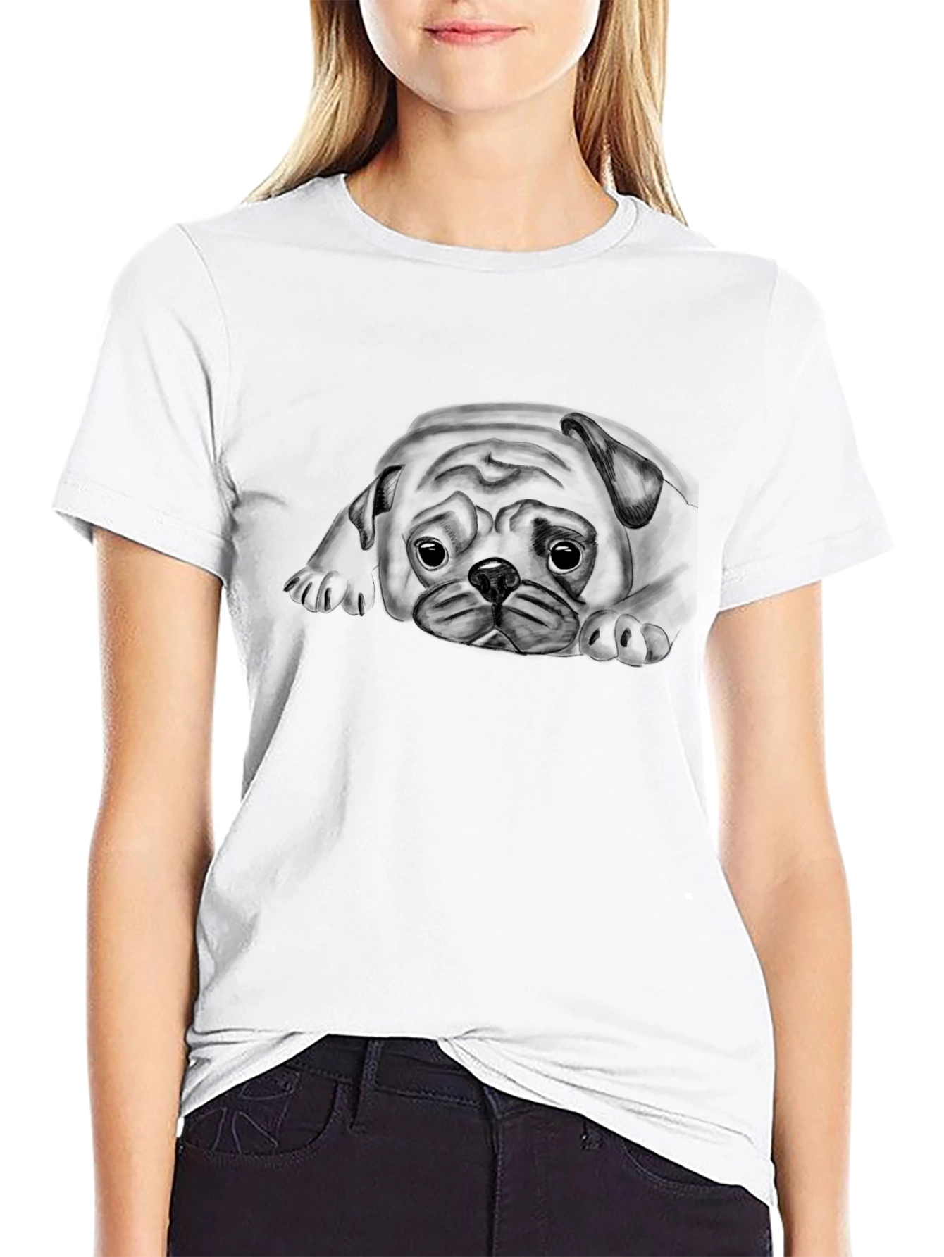 Black Black Pug Graphic Tee - Soft Cotton Comfort view 9