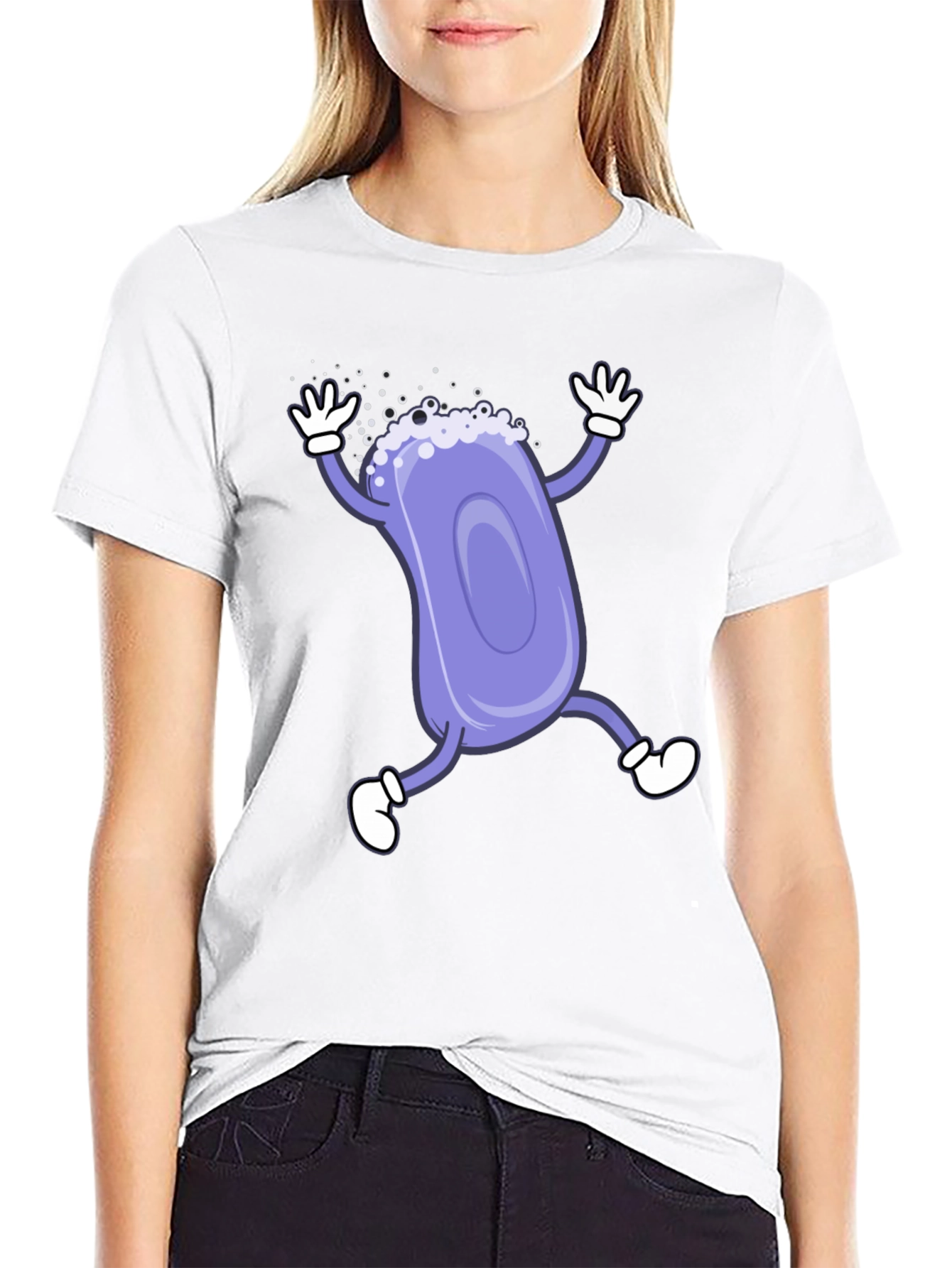 Black Funny Soap Cartoon Black T-Shirt view 9