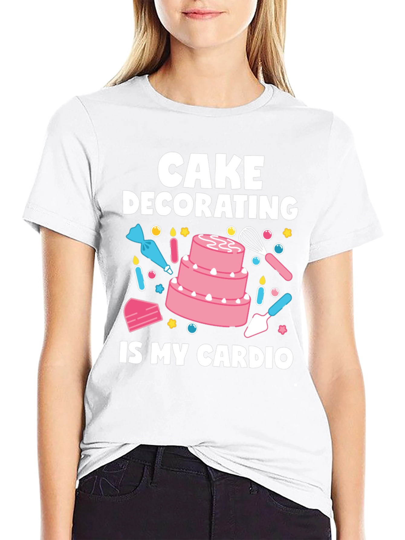 Black Cake Decorating Is My Cardio T-Shirt - Baker Gift view 9