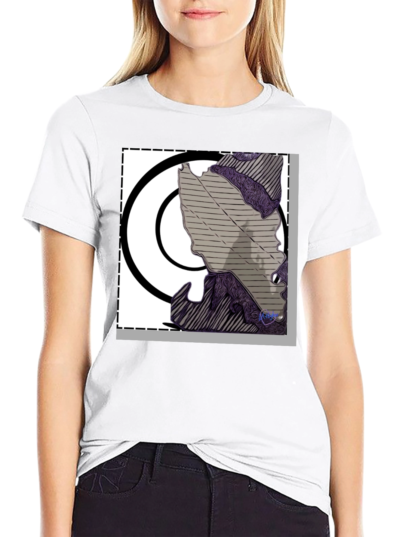 Black Abstract Graphic Print Black T-Shirt view 9