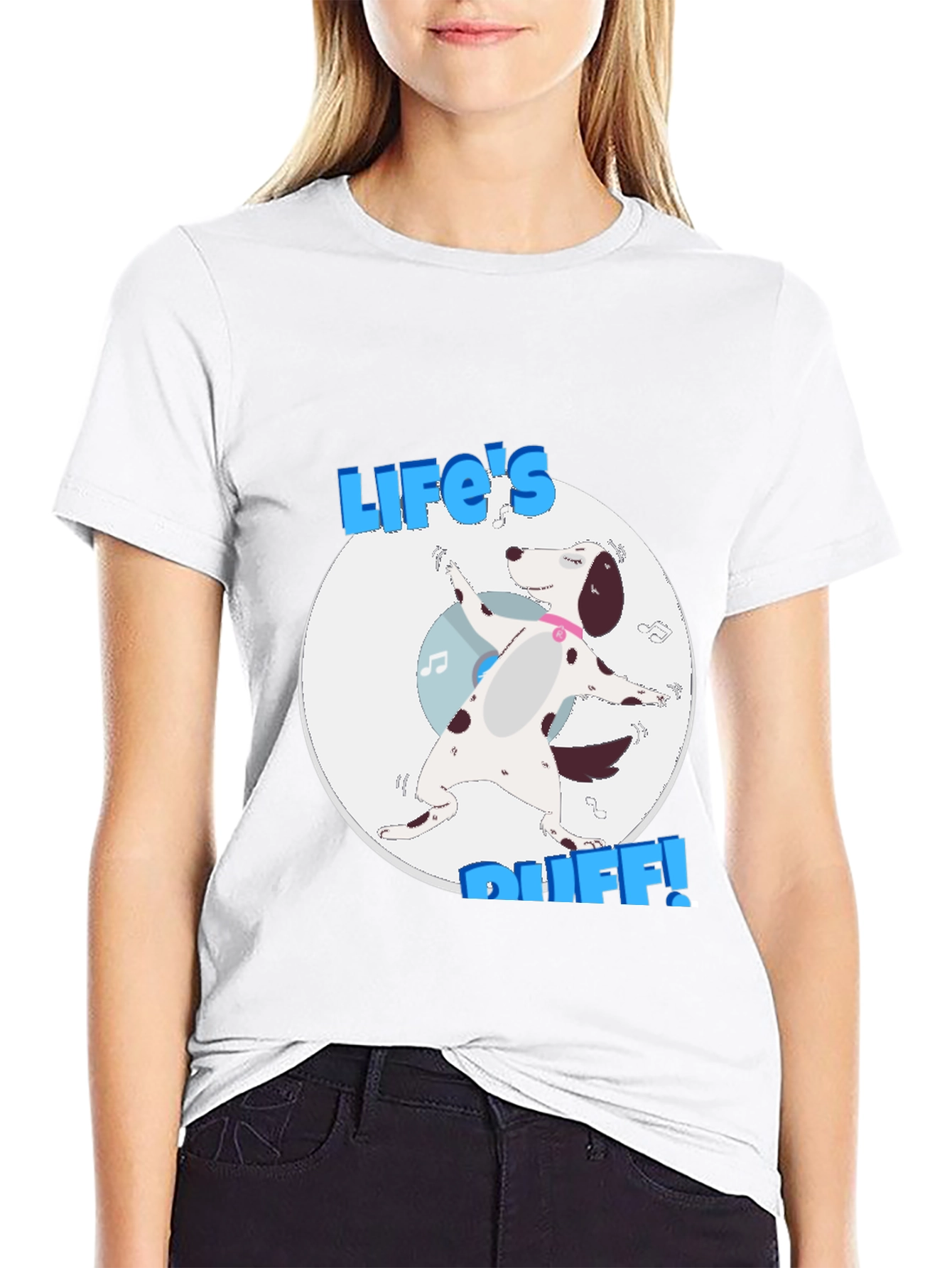 Black Life's Ruff T-Shirt - Dalmatian Dog Graphic Tee view 9